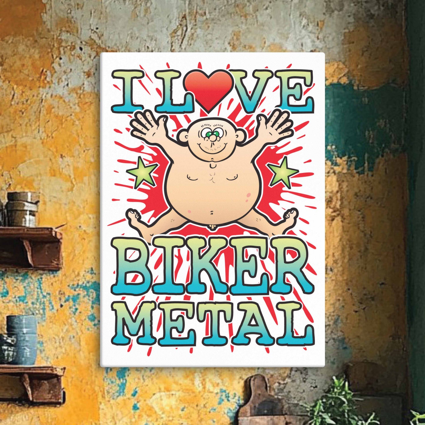 Biker Metal 51x71cm Canvas Print