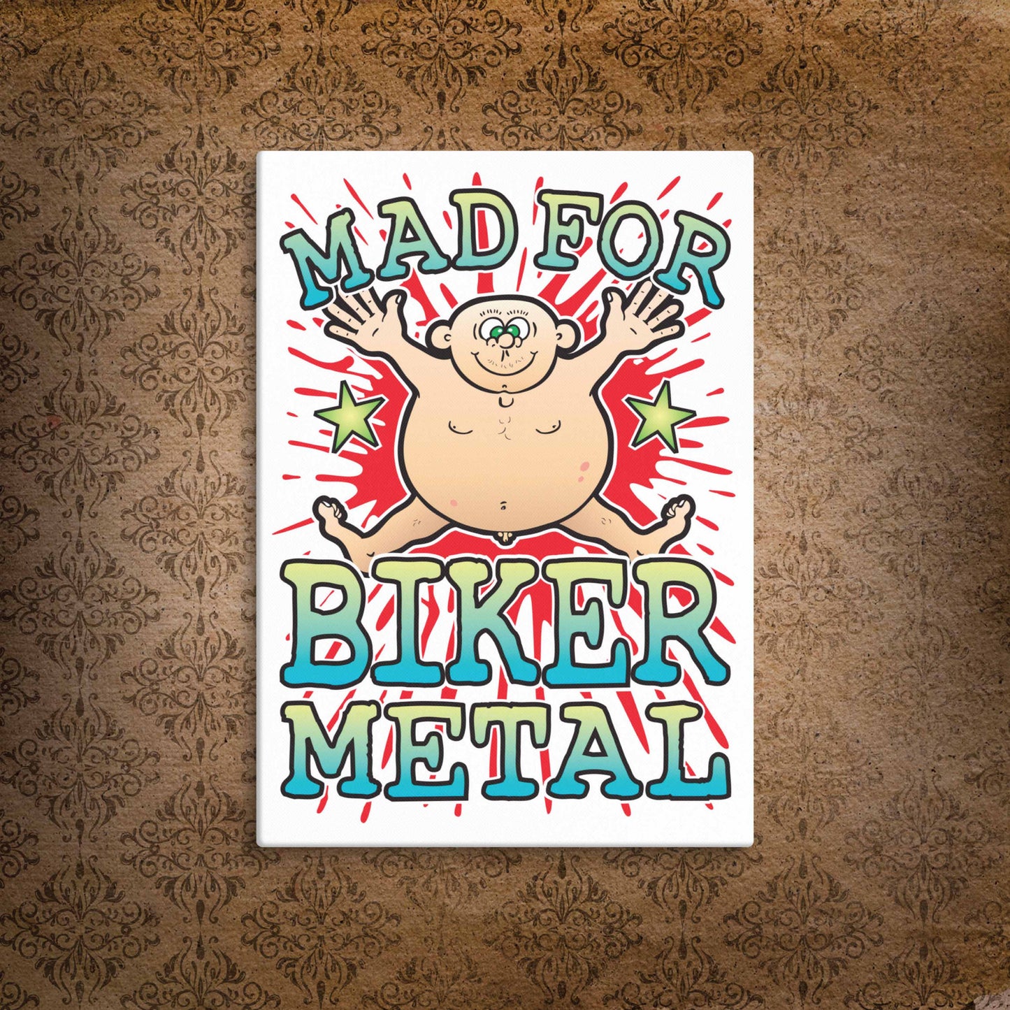Biker Metal Canvas Print 30x40cm