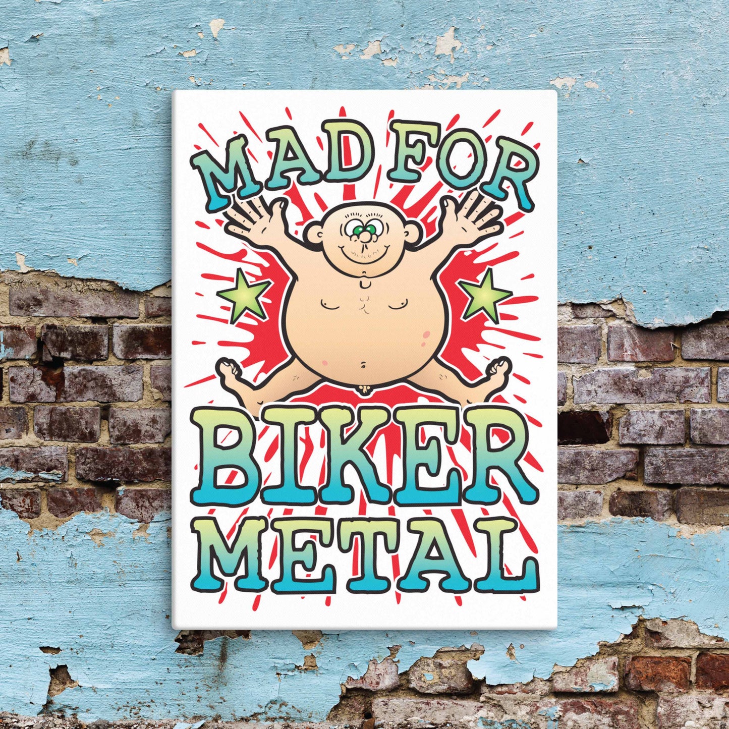 Biker Metal Canvas Print 30x40cm