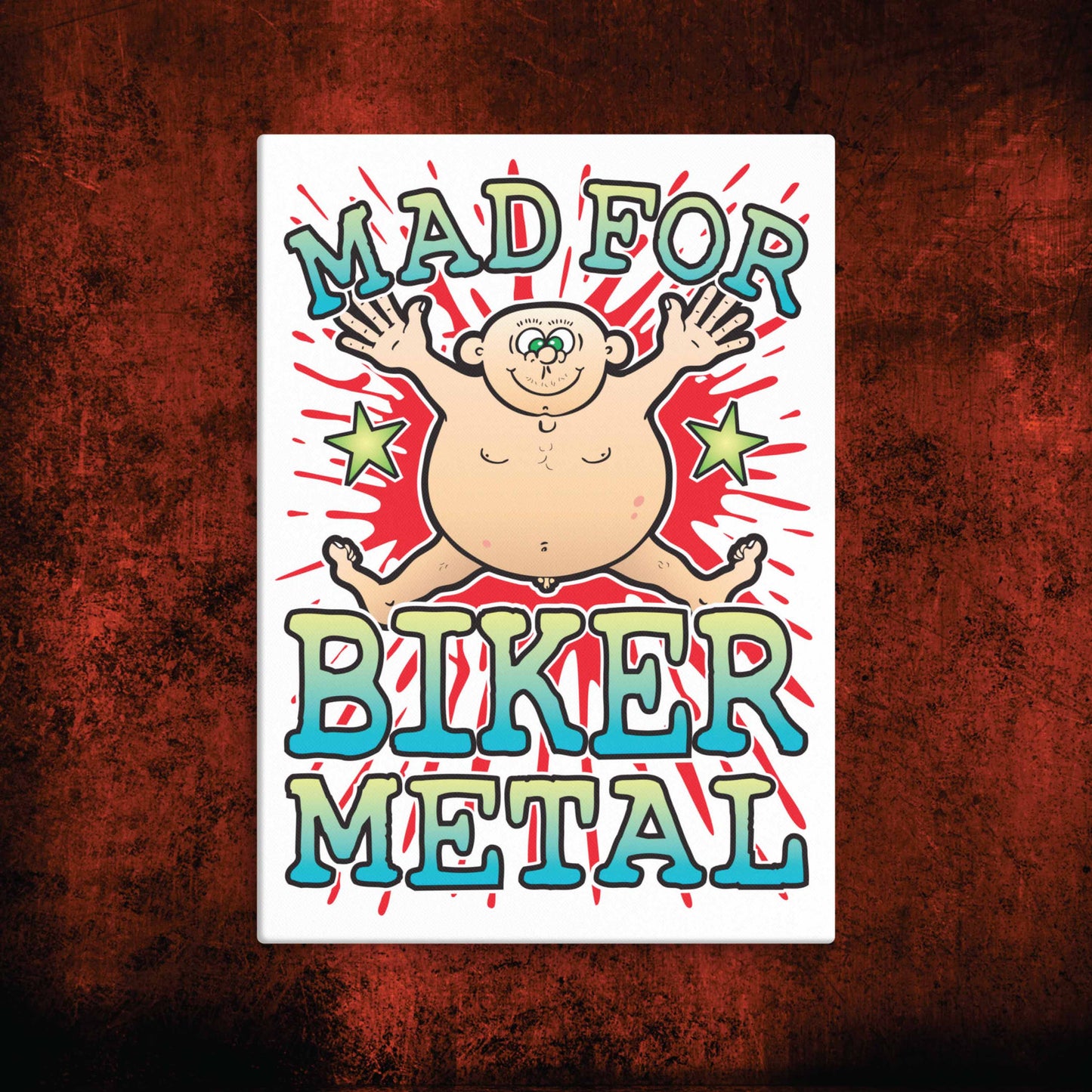 Biker Metal Canvas Print 30x40cm