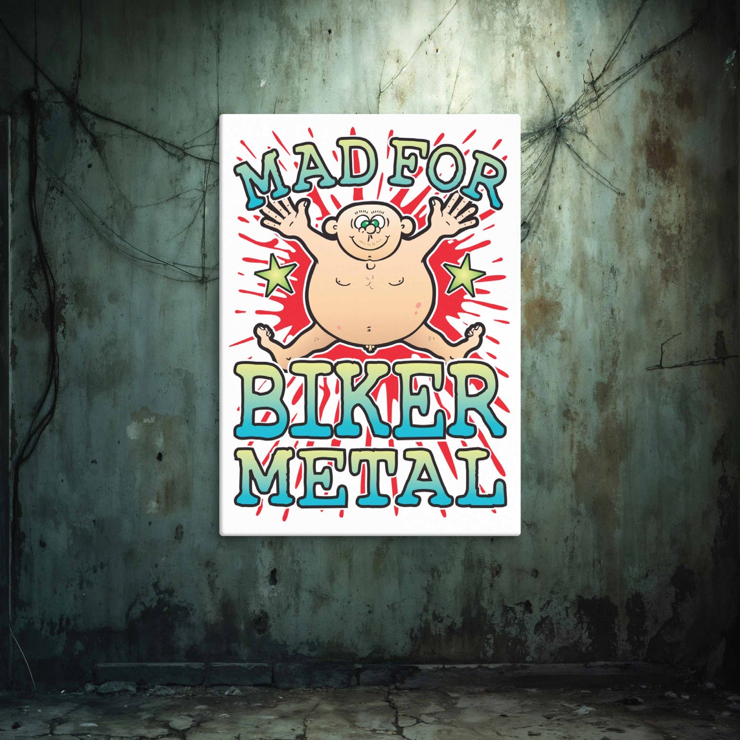 Biker Metal Canvas Print 51x71cm