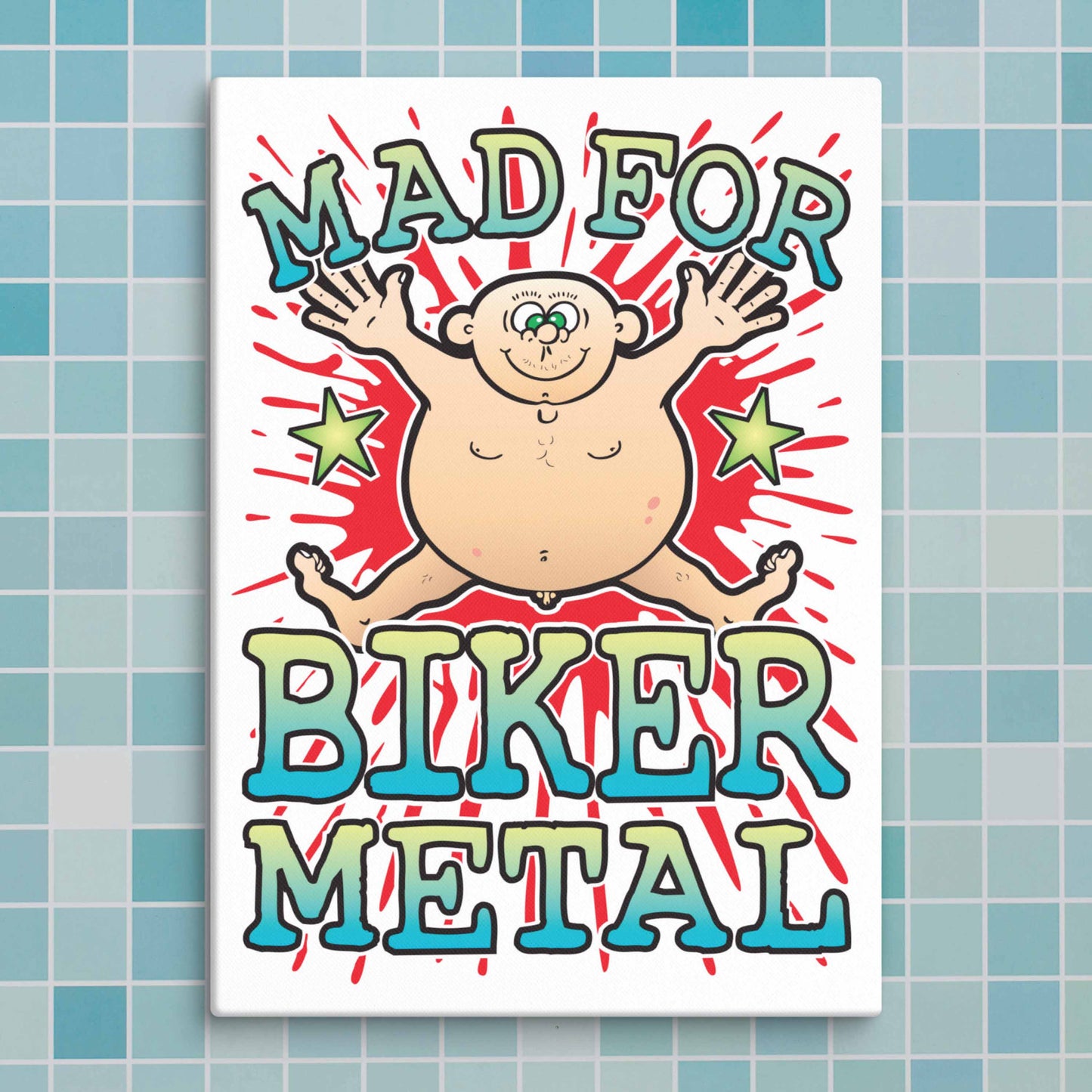 Biker Metal Canvas Print 30x40cm