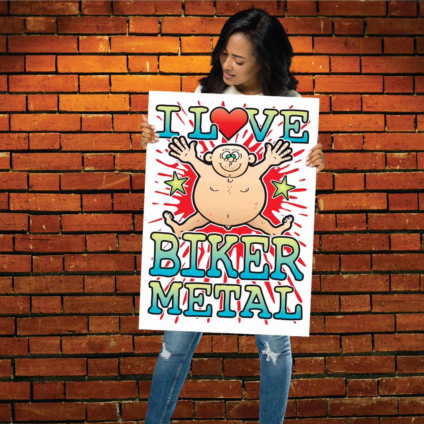 Biker Metal 50x70cm Wall Art / Love Music Poster