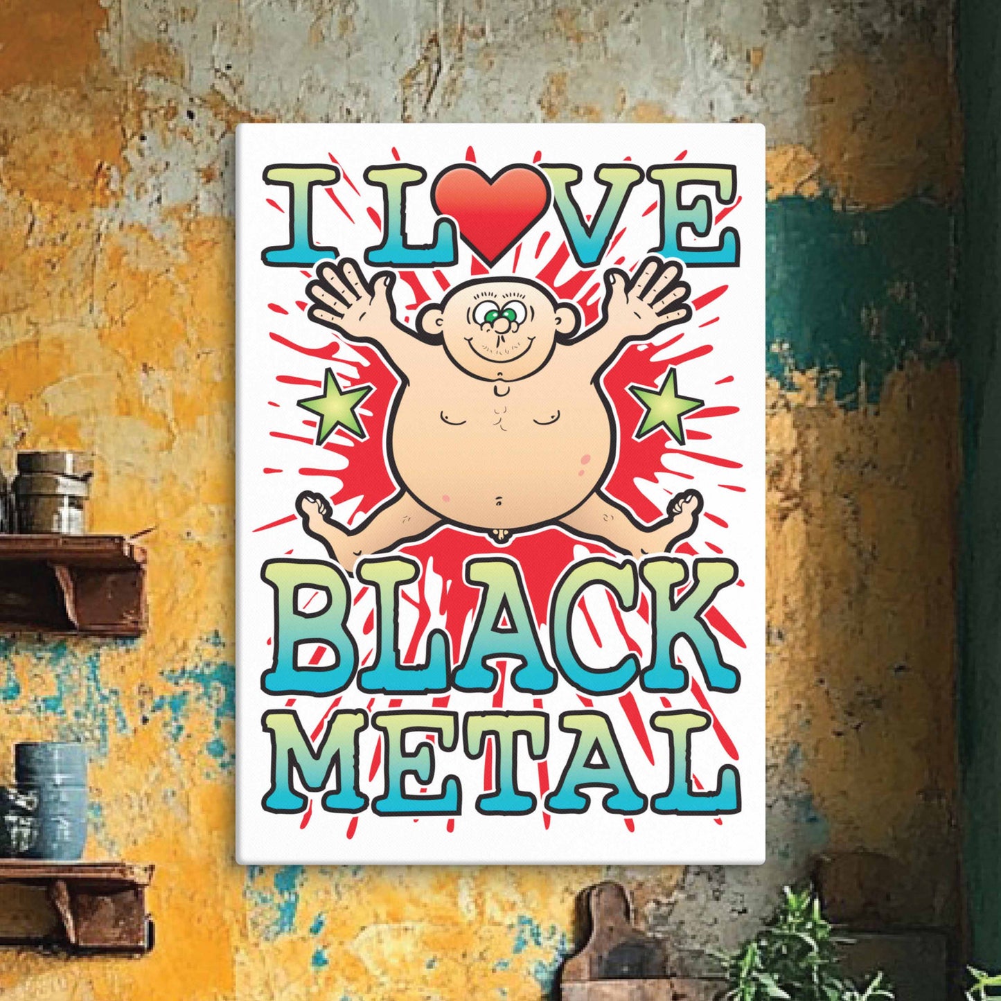 Black Metal 51x71cm Canvas Print
