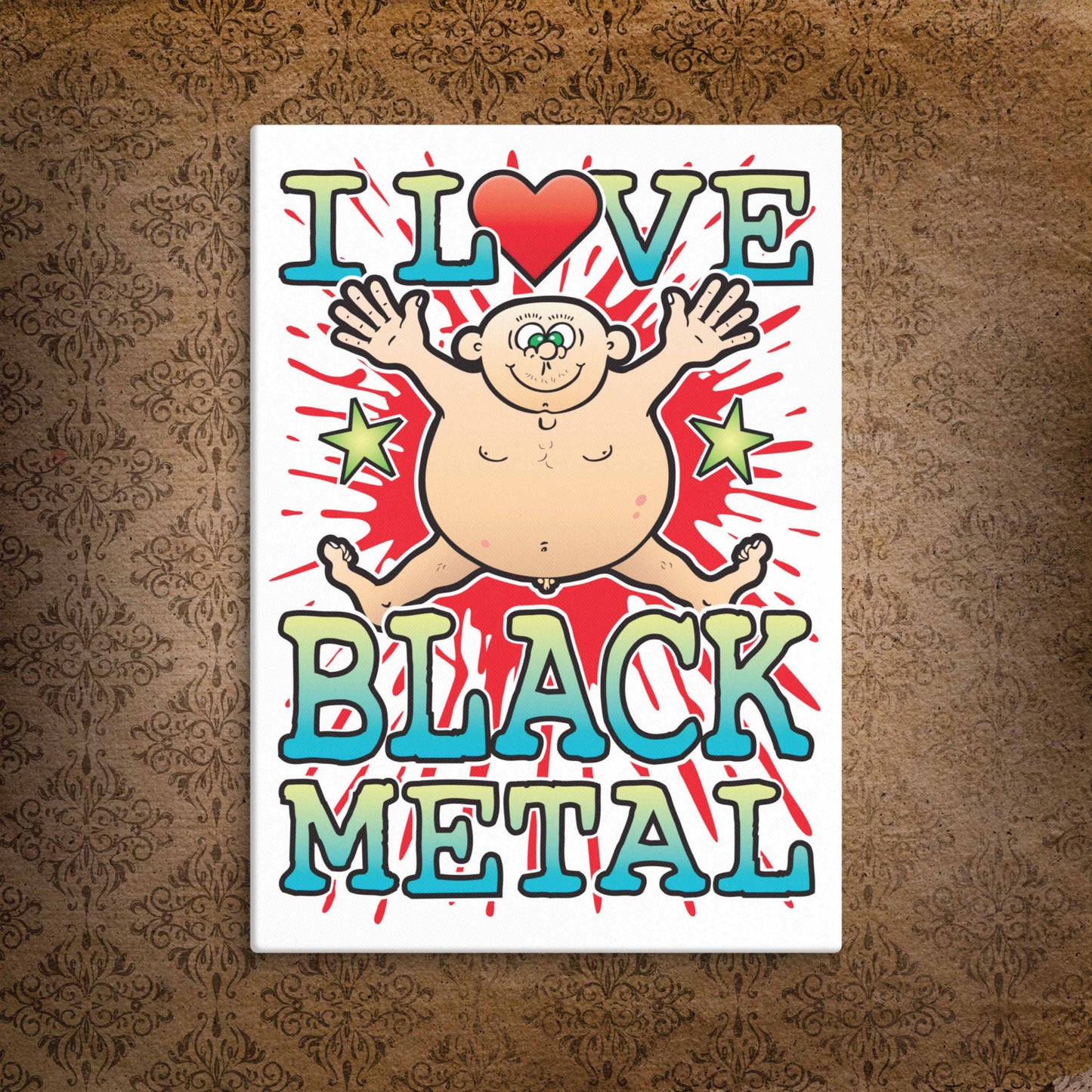 Black Metal Canvas Print 30x40cm