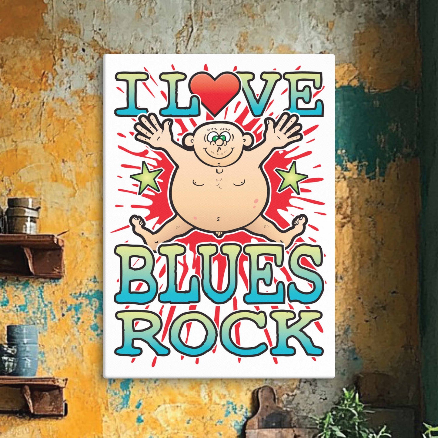 Blues Rock 51x71cm Canvas Print