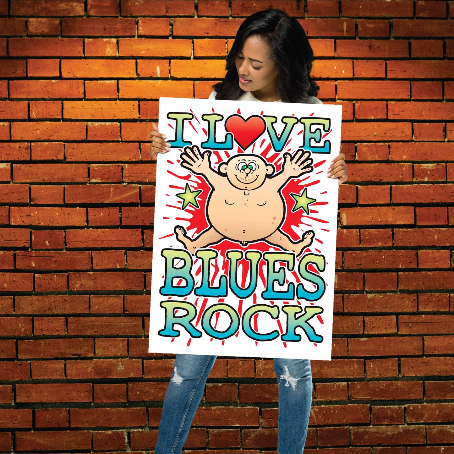 Blues Rock 50x70cm Wall Art / Love Music Poster