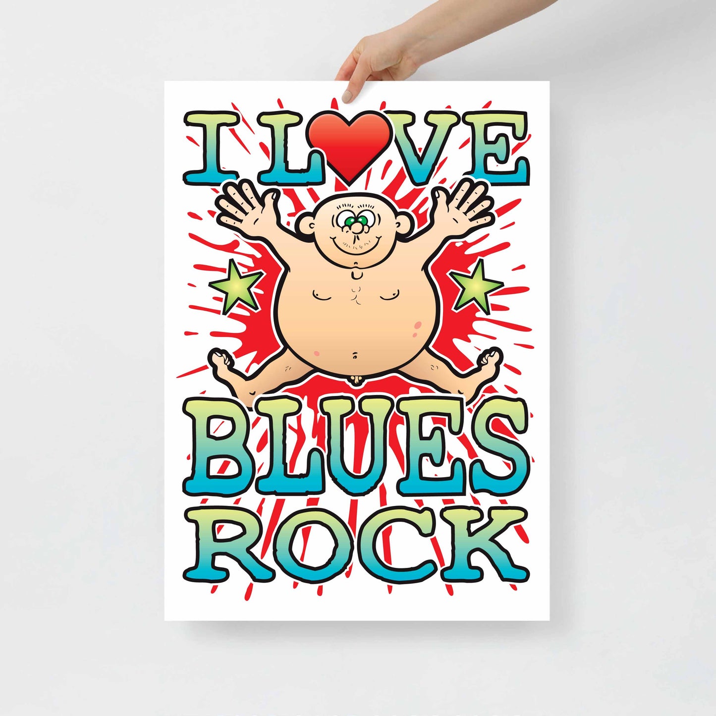 Blues Rock 50x70cm Wall Art / Love Music Poster