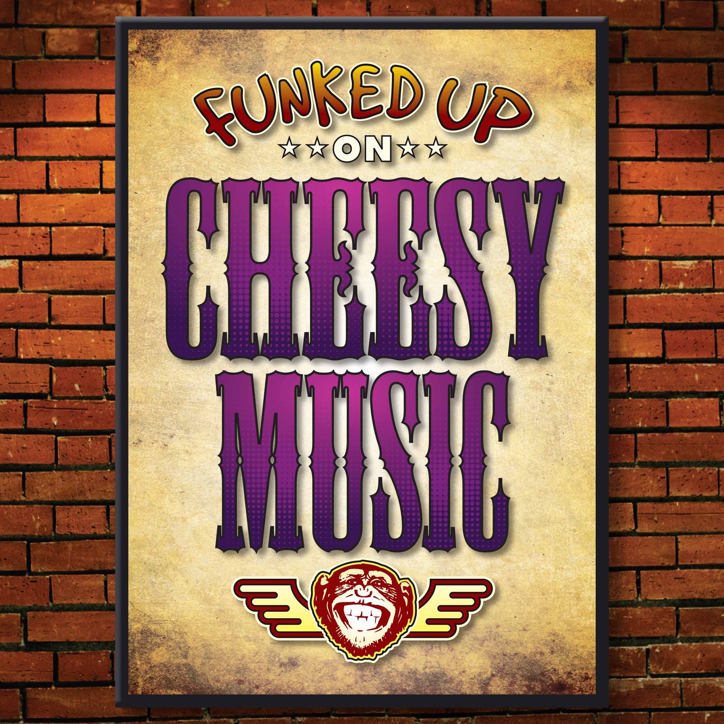Cheesy Music Art Print / Poster / Birthday Card / Greetings Card