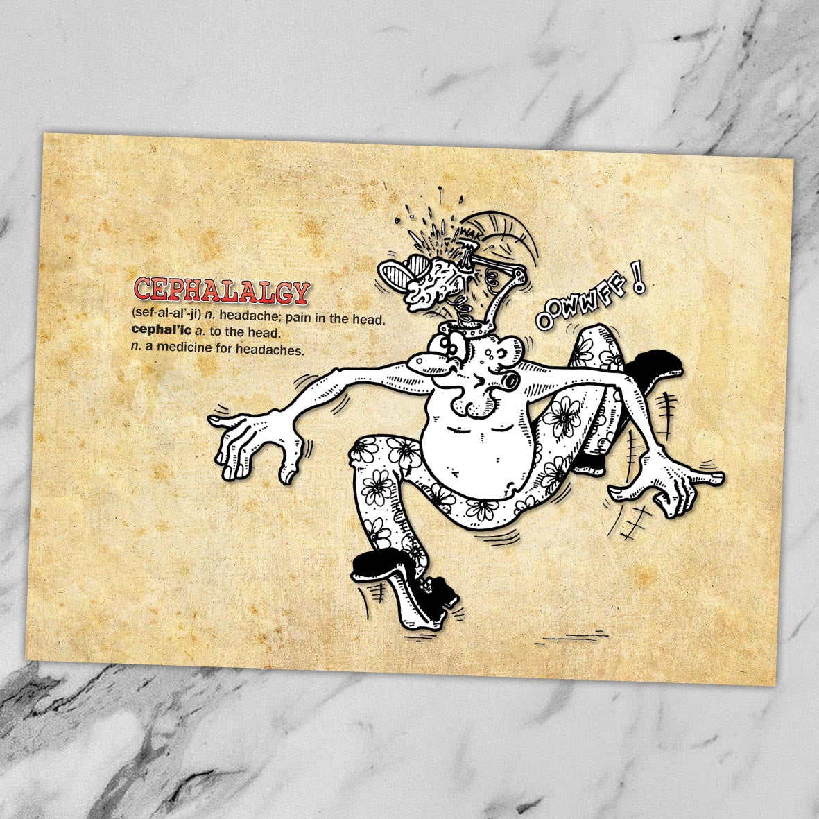 Cephalalgy Cartoon Art Print