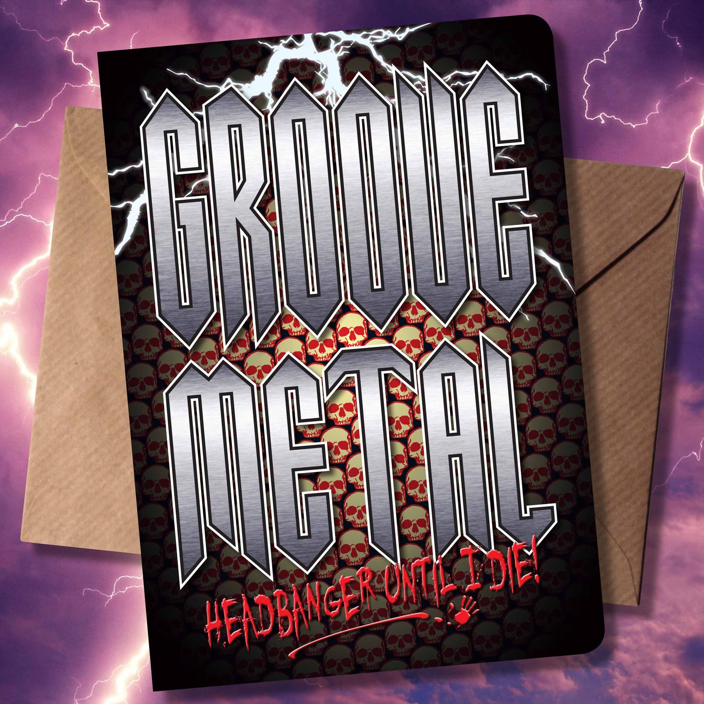 Groove Metal Headbanger Art Print + Birthday / Greetings Card