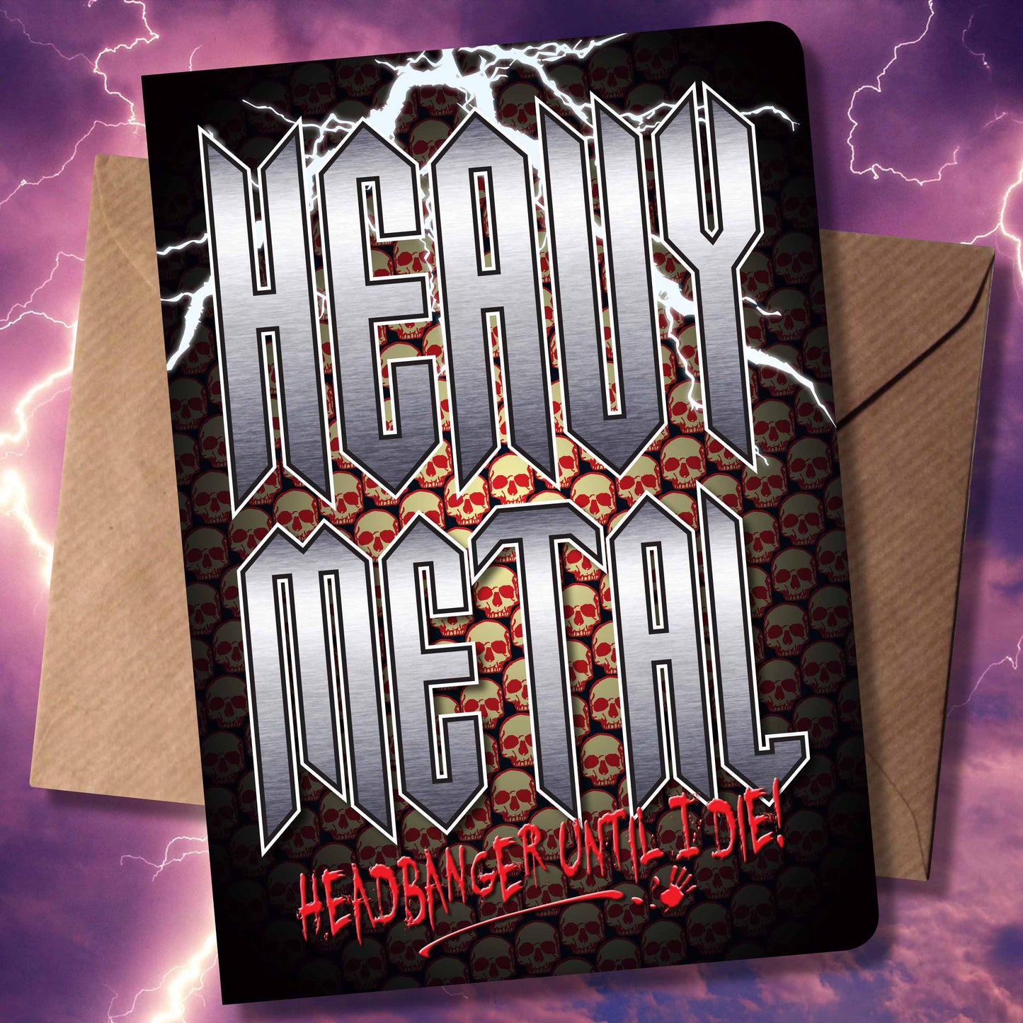 Heavy Metal Headbanger Art Print + Birthday / Greetings Card