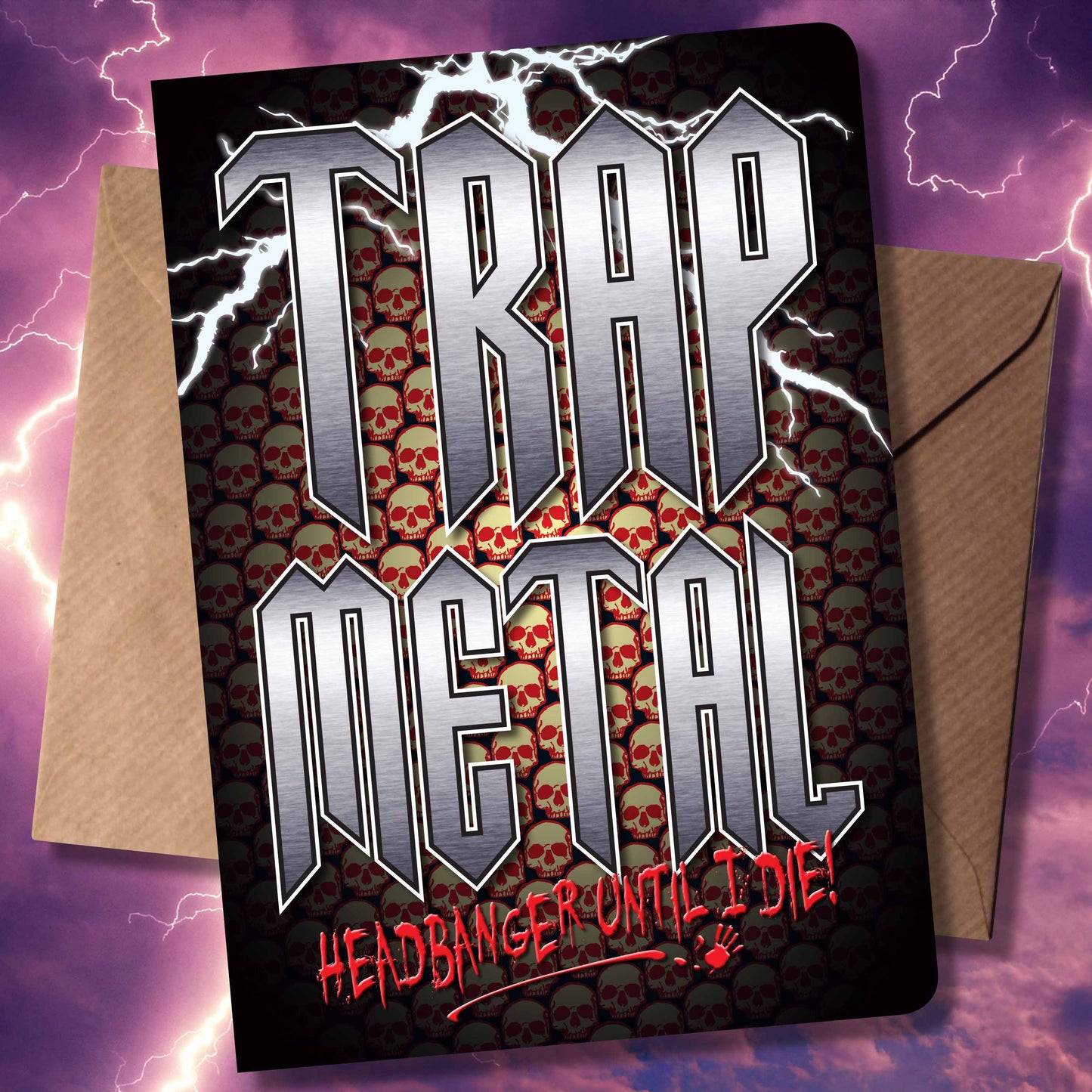 Trap Metal Headbanger Art Print + Birthday / Greetings Card