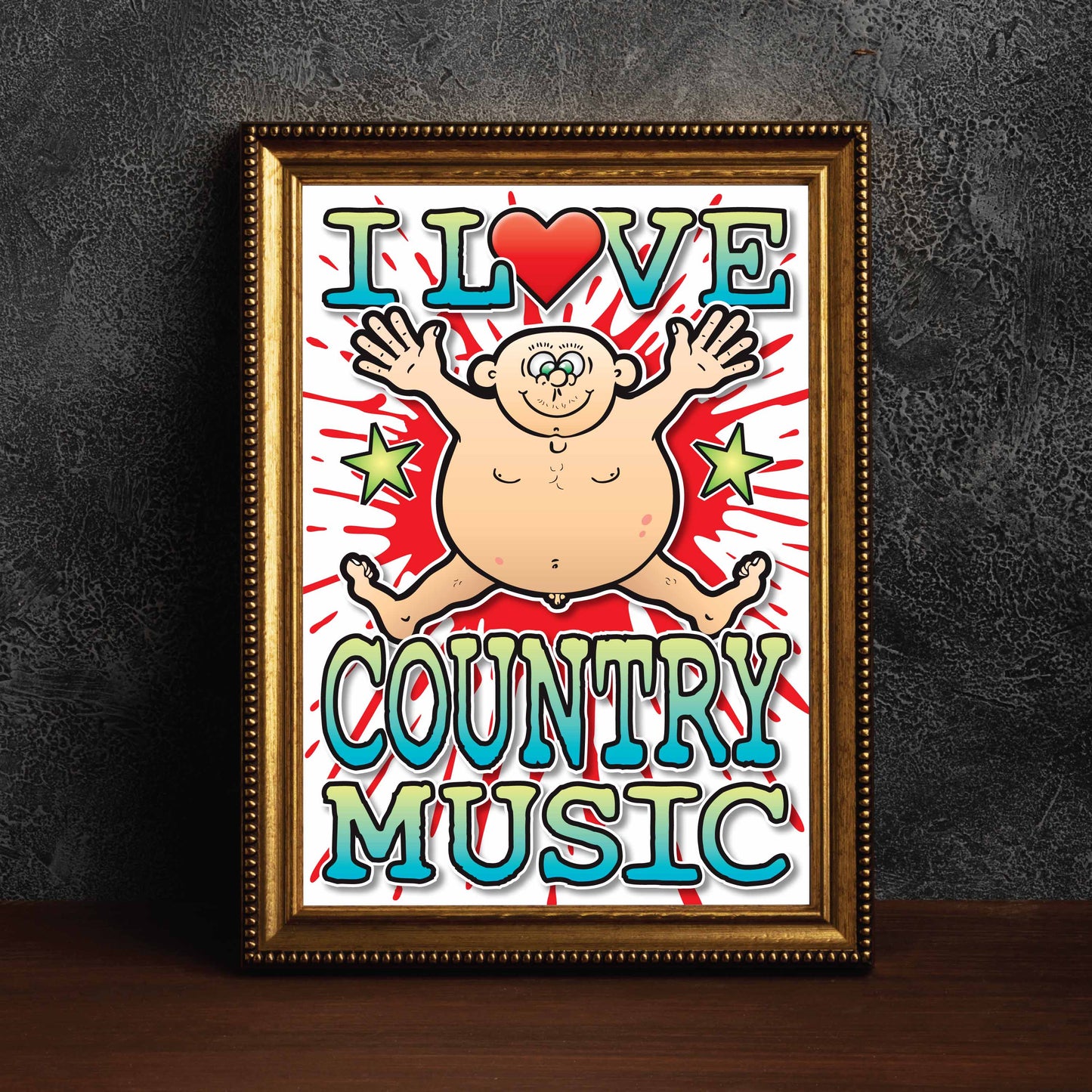 Country Music Art Print / Love Music Poster / Wall Décor / Rock Guru