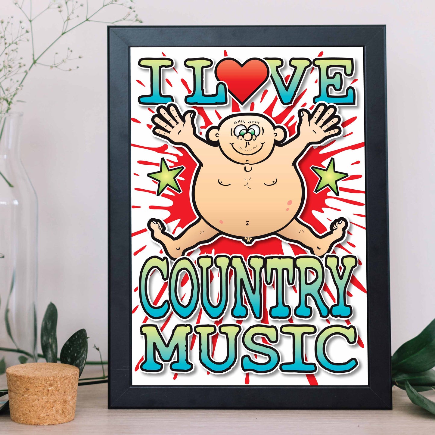 Country Music Art Print / Love Music Poster / Wall Décor / Rock Guru