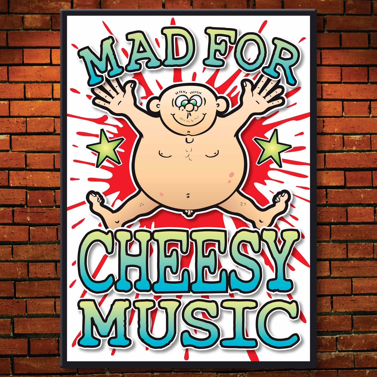 Cheesy Music Art Print / Mad For Music Poster / Wall Décor