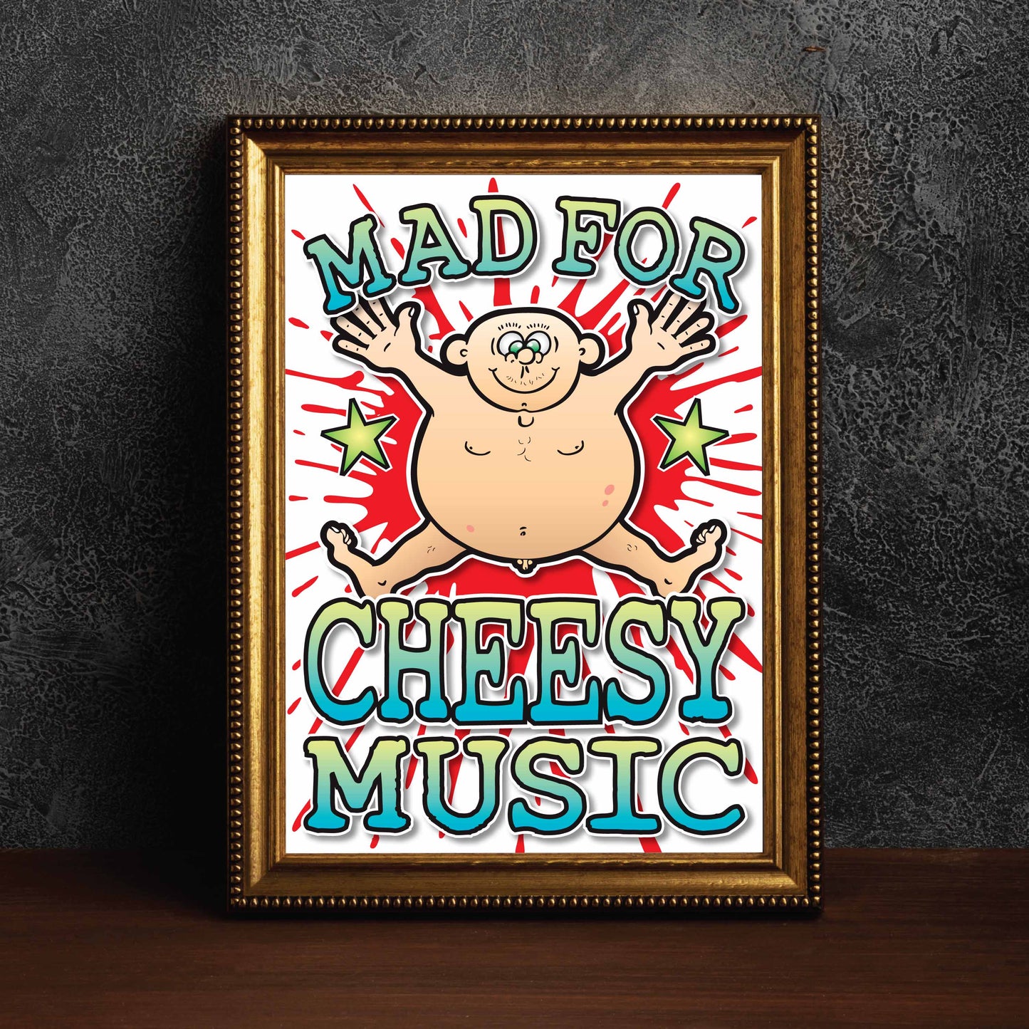 Cheesy Music Art Print / Mad For Music Poster / Wall Décor