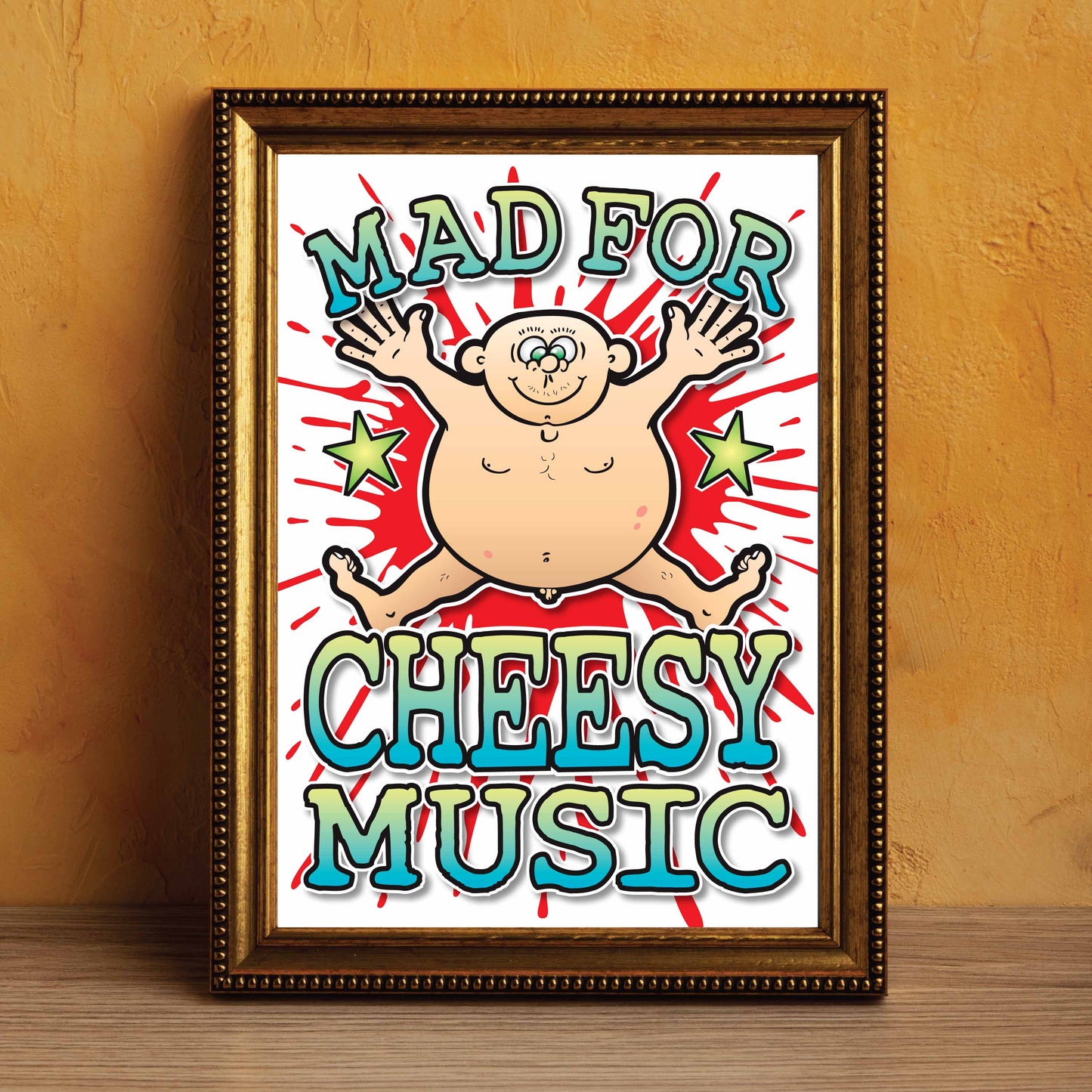 Cheesy Music Art Print / Mad For Music Poster / Wall Décor