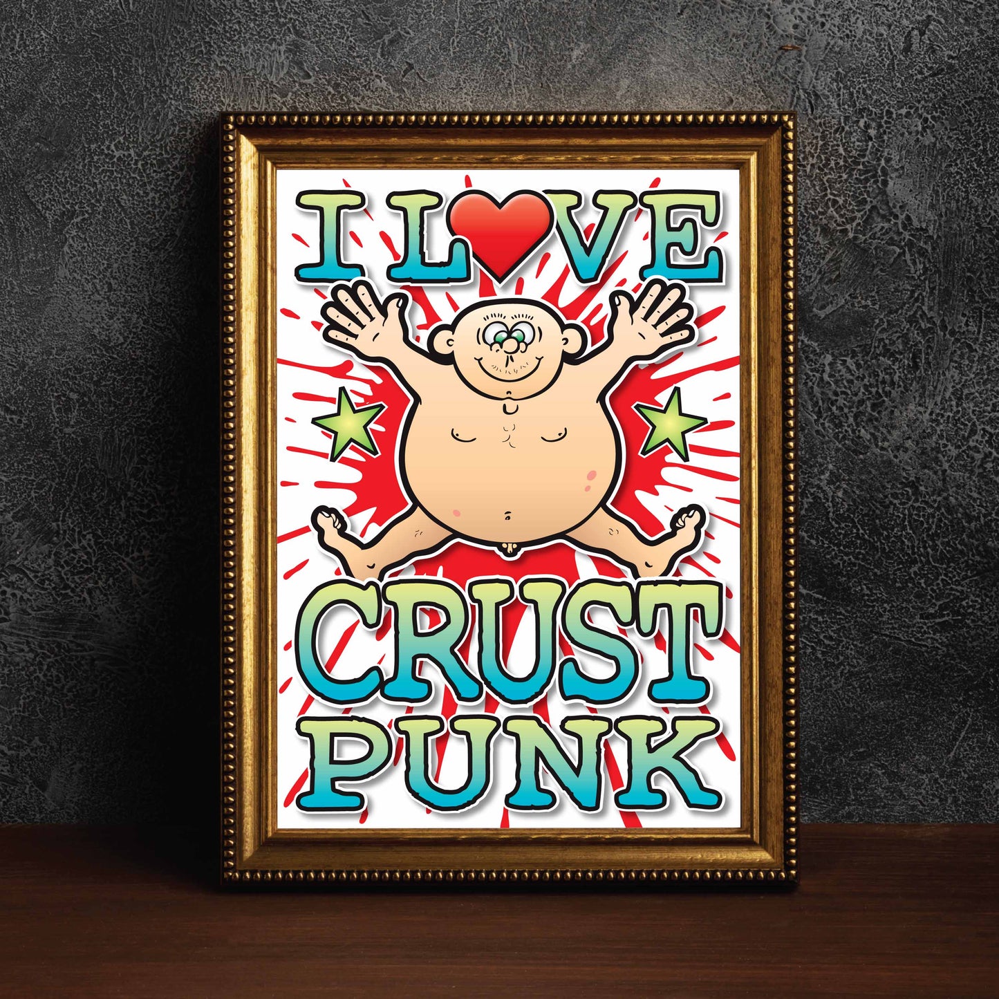 Crust Punk Art Print / Love Music Poster / Wall Décor / Rock Guru