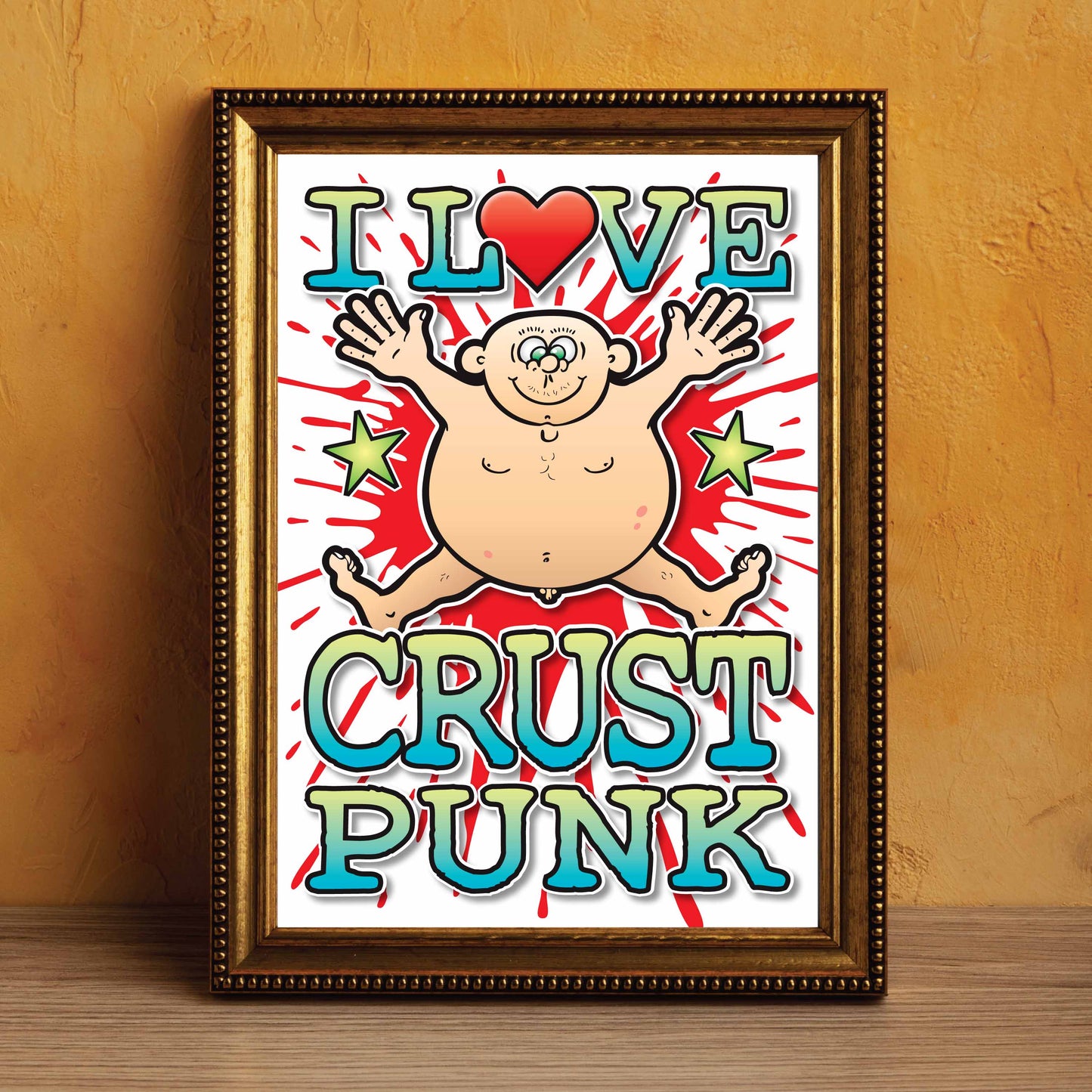Crust Punk Art Print / Love Music Poster / Wall Décor / Rock Guru