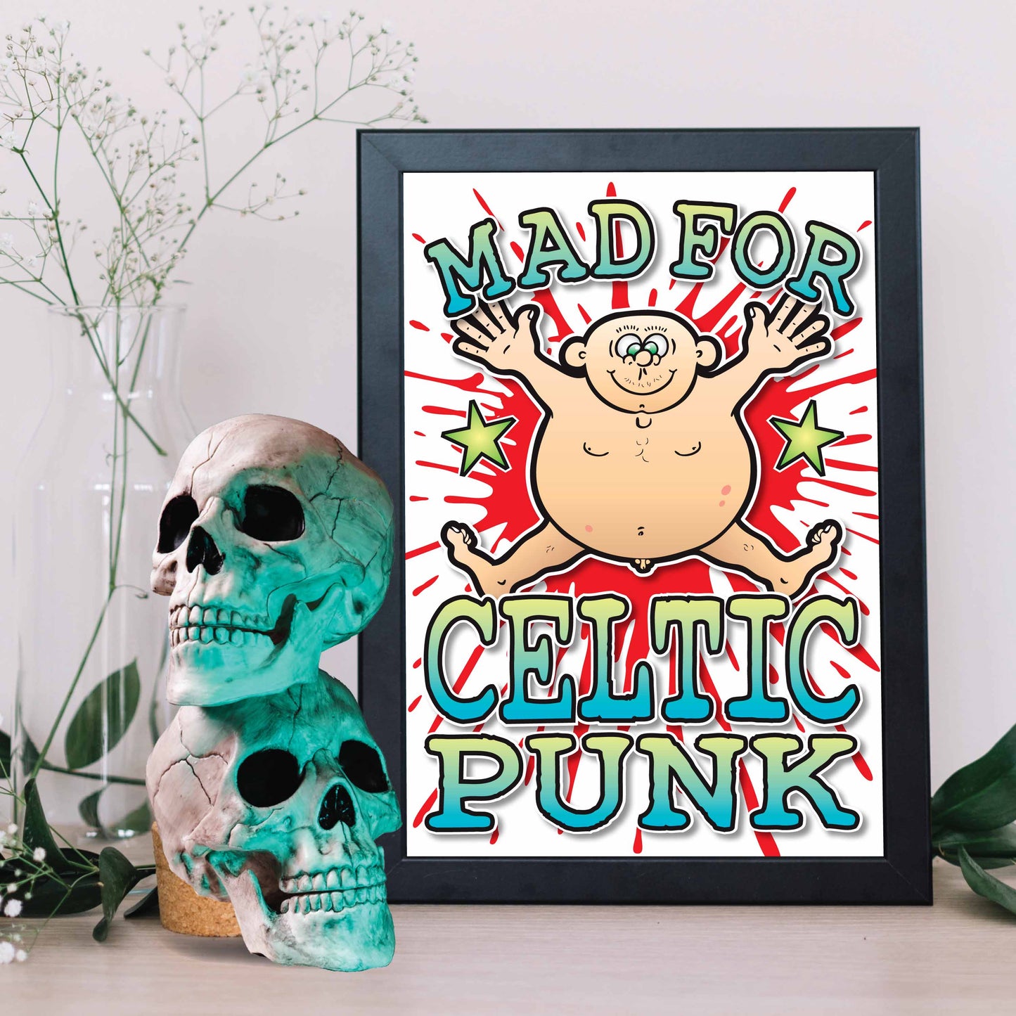 Celtic Punk Art Print / Mad For Music Poster / Wall Décor