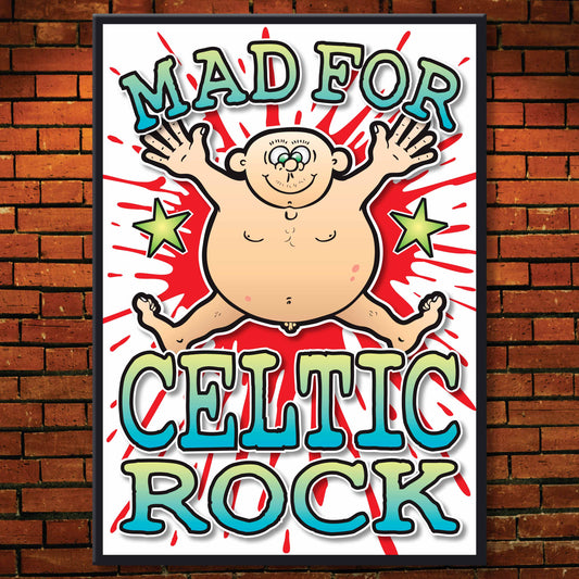 Celtic Rock Art Print / Mad For Music Poster / Wall Décor