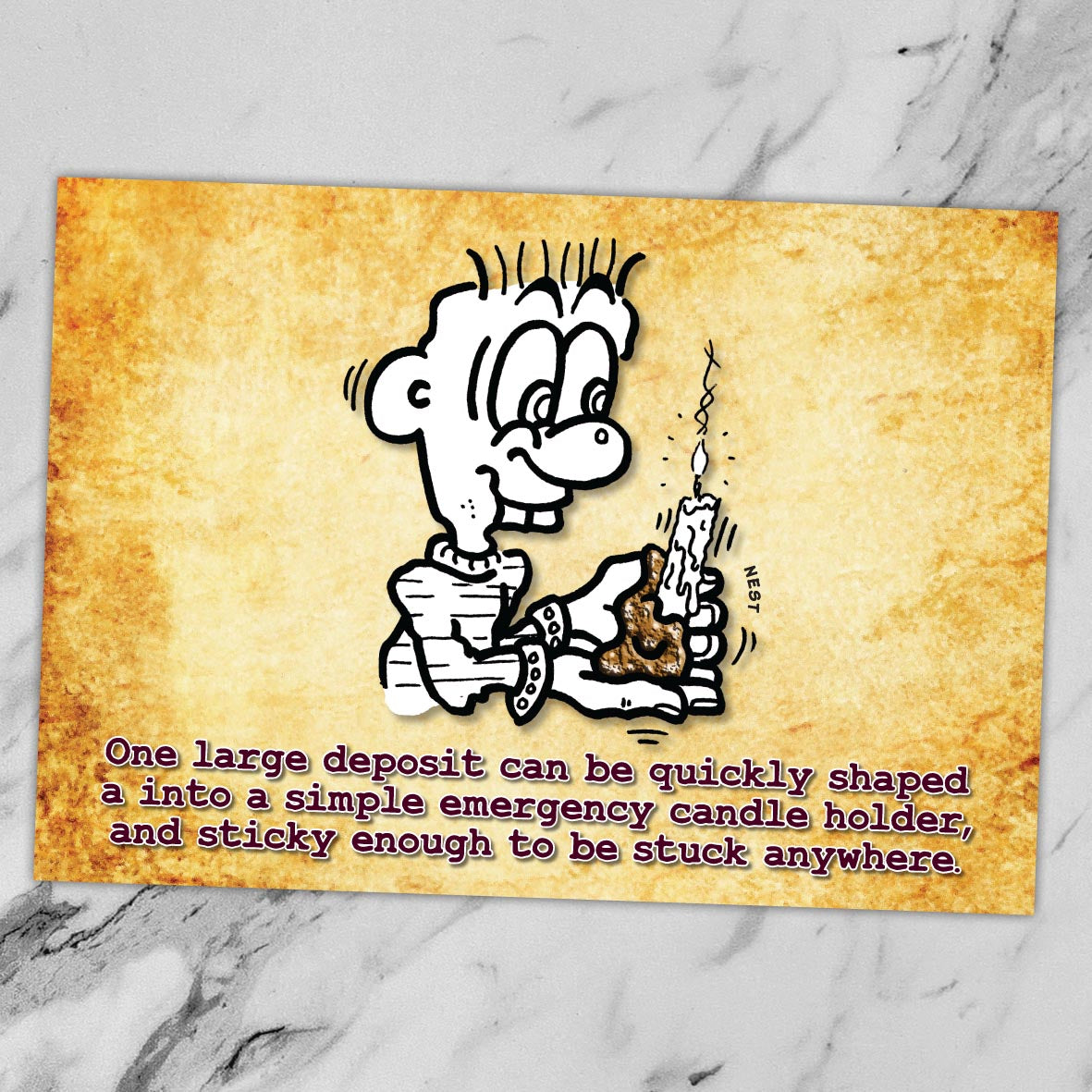 Makeshift Candle Holder Cartoon Art Print