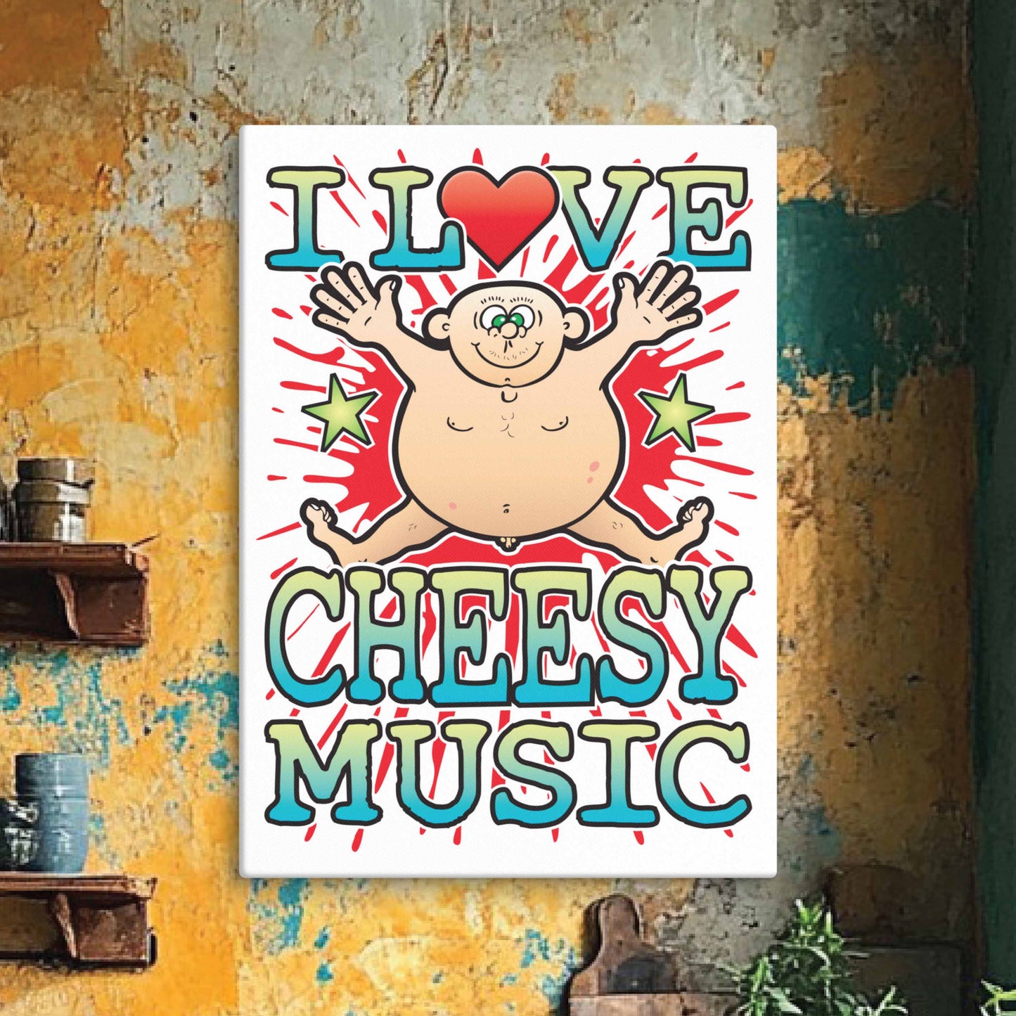 Cheesy Music 51x71cm Canvas Print