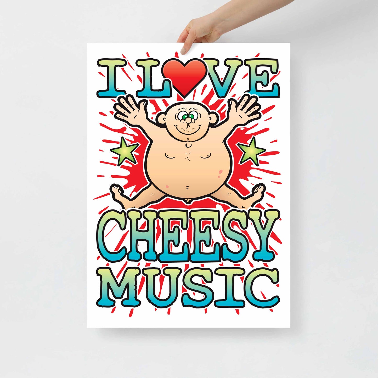 Cheesy Music 50x70cm Wall Art / Love Music Poster