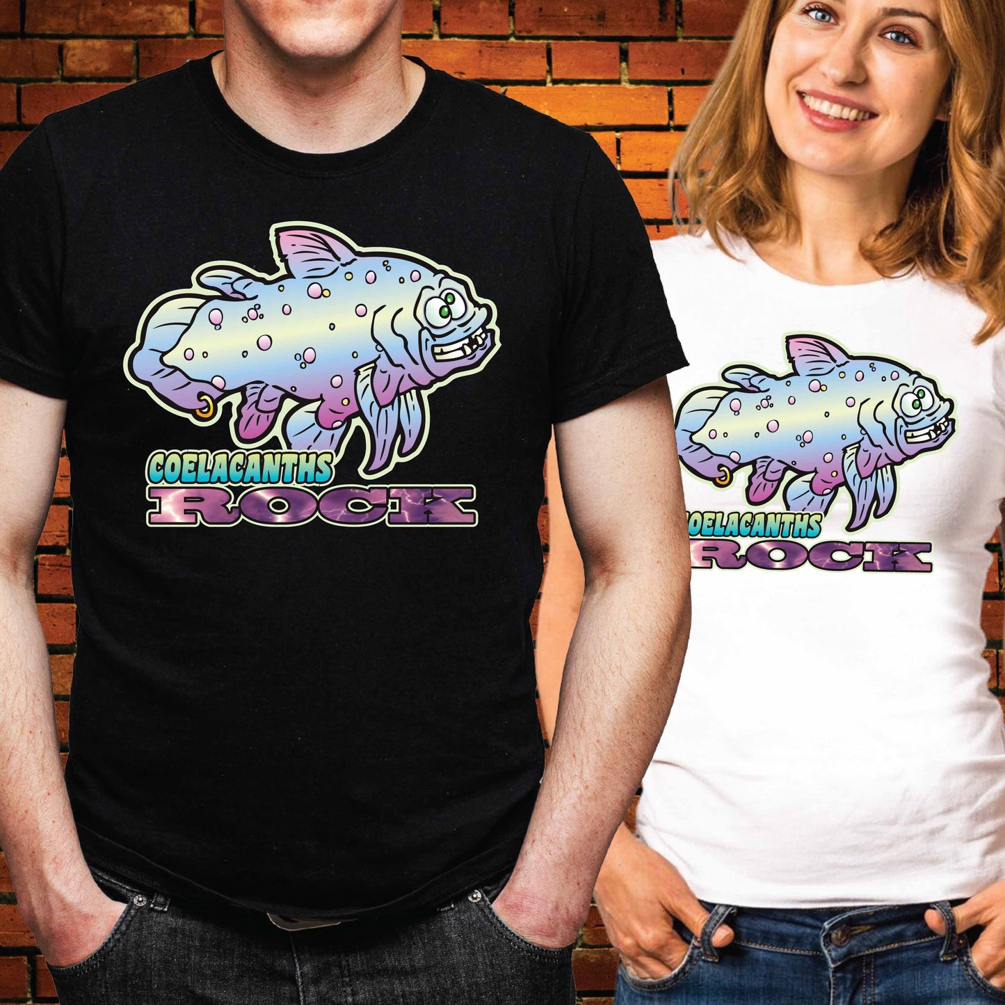 Coelacanths Rock Funny Slogan Cotton T-Shirt