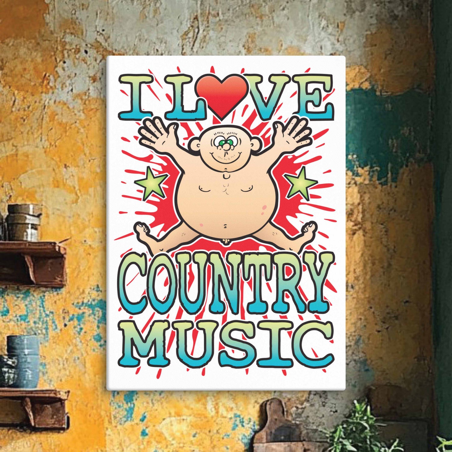 Country Music 51x71cm Canvas Print