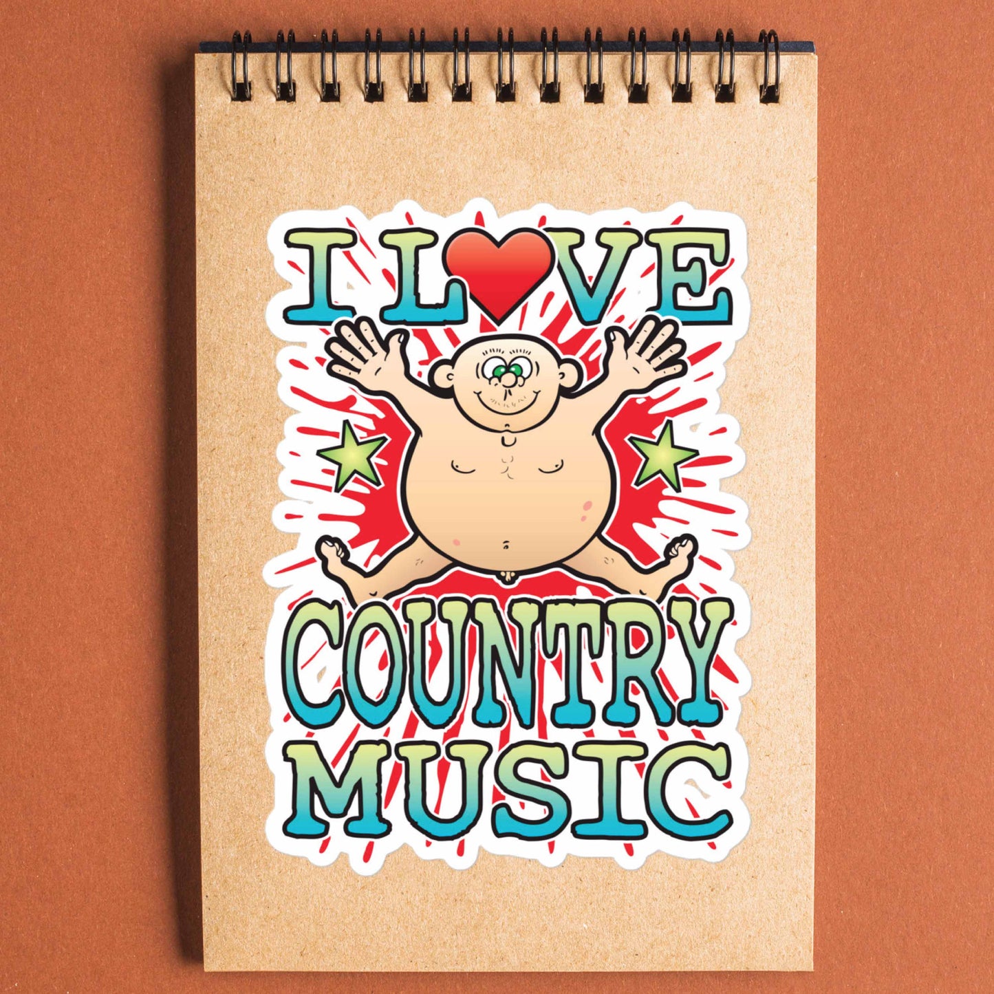 Country Music Vinyl Kiss-Cut Sticker / 14 x 10cm