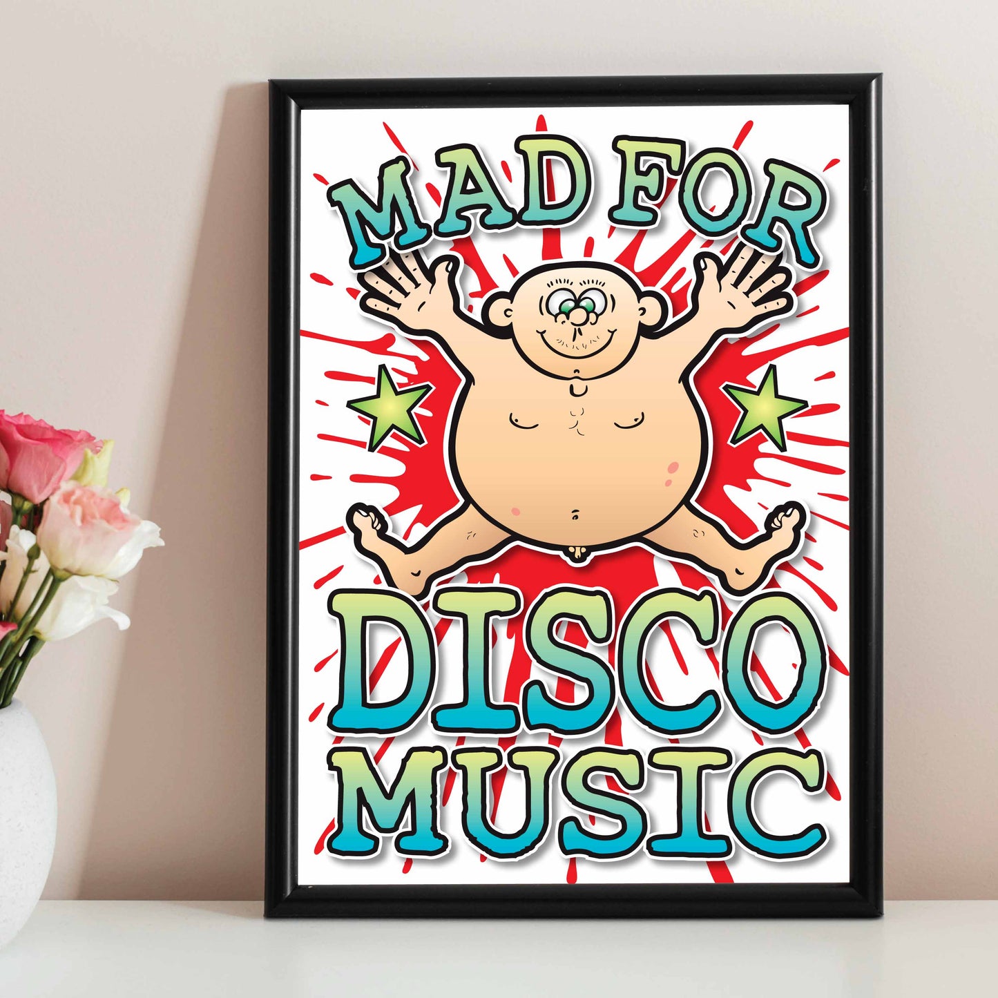 Disco Music Art Print / Mad For Music Poster / Wall Décor