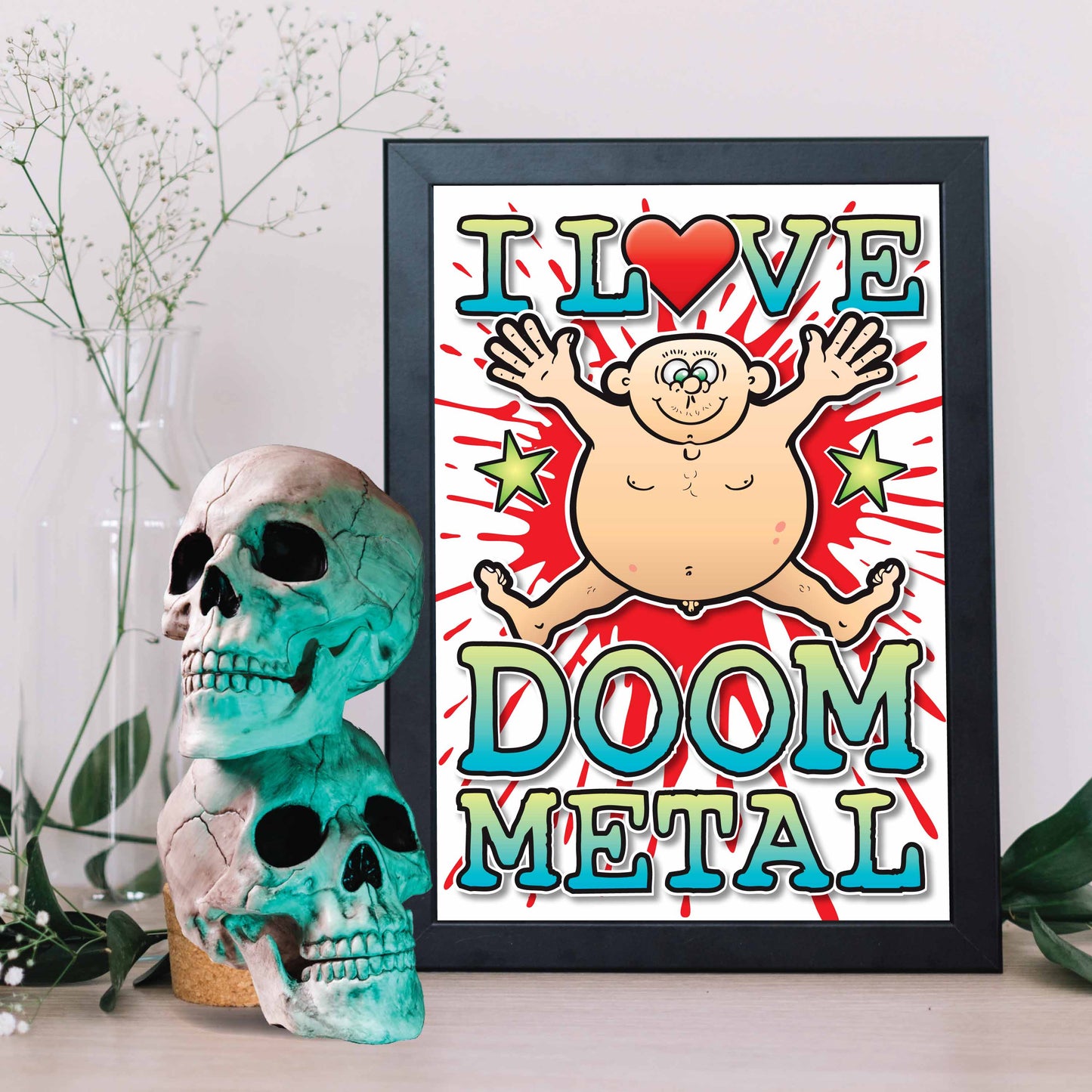 Doom Metal Art Print / Love Music Poster / Wall Décor / Rock Guru