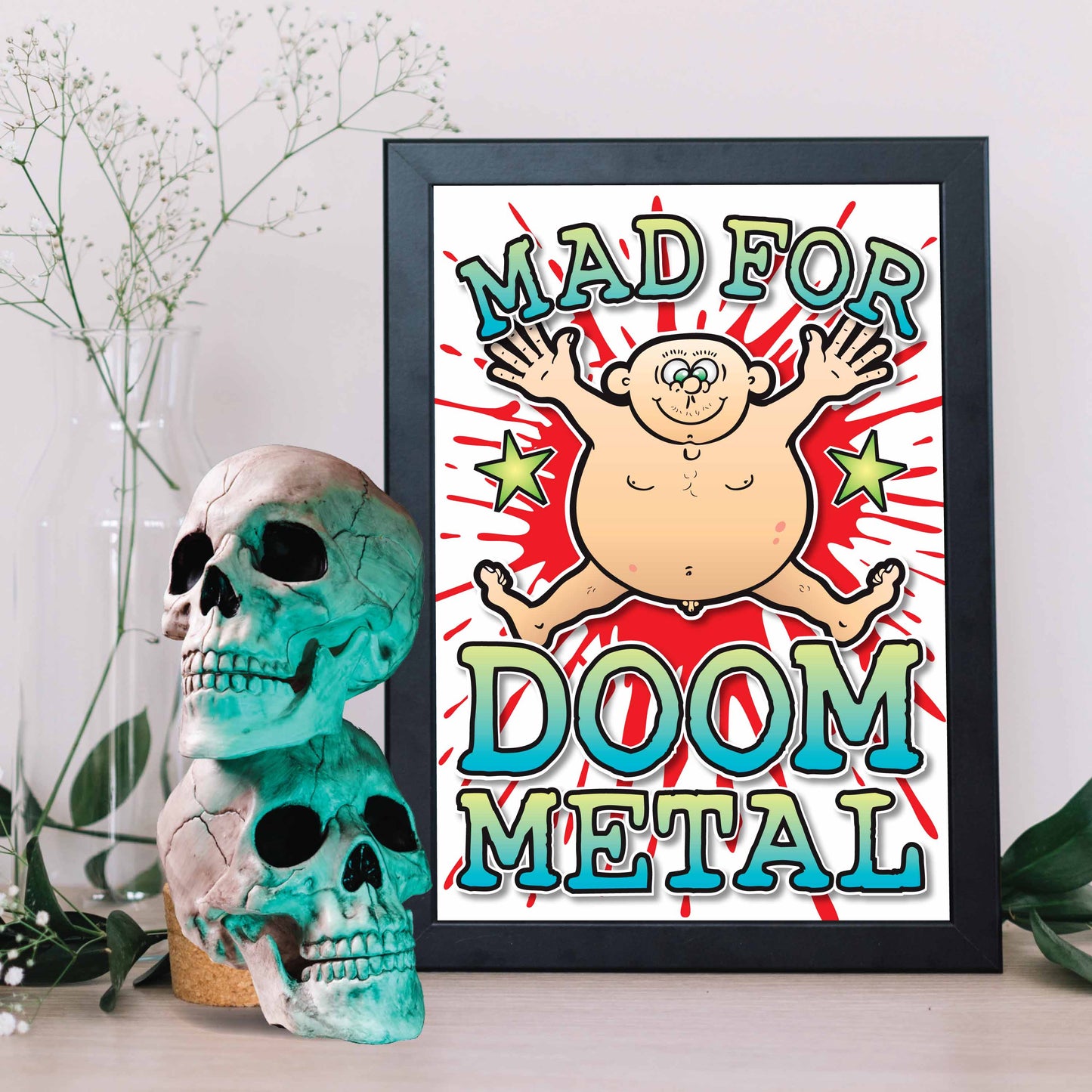 Doom Metal Art Print / Mad For Music Poster / Wall Décor
