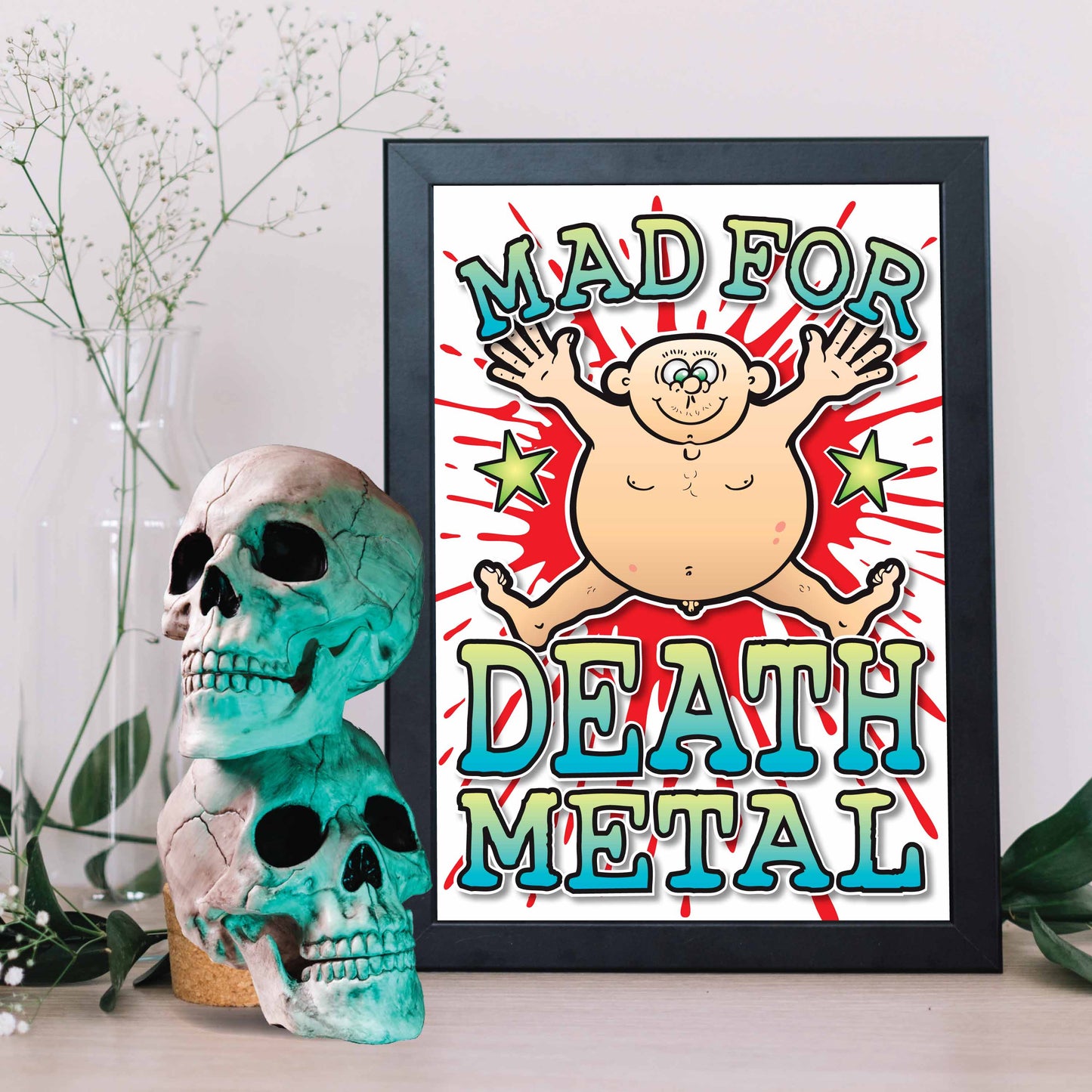Death Metal Art Print / Mad For Music Poster / Wall Décor