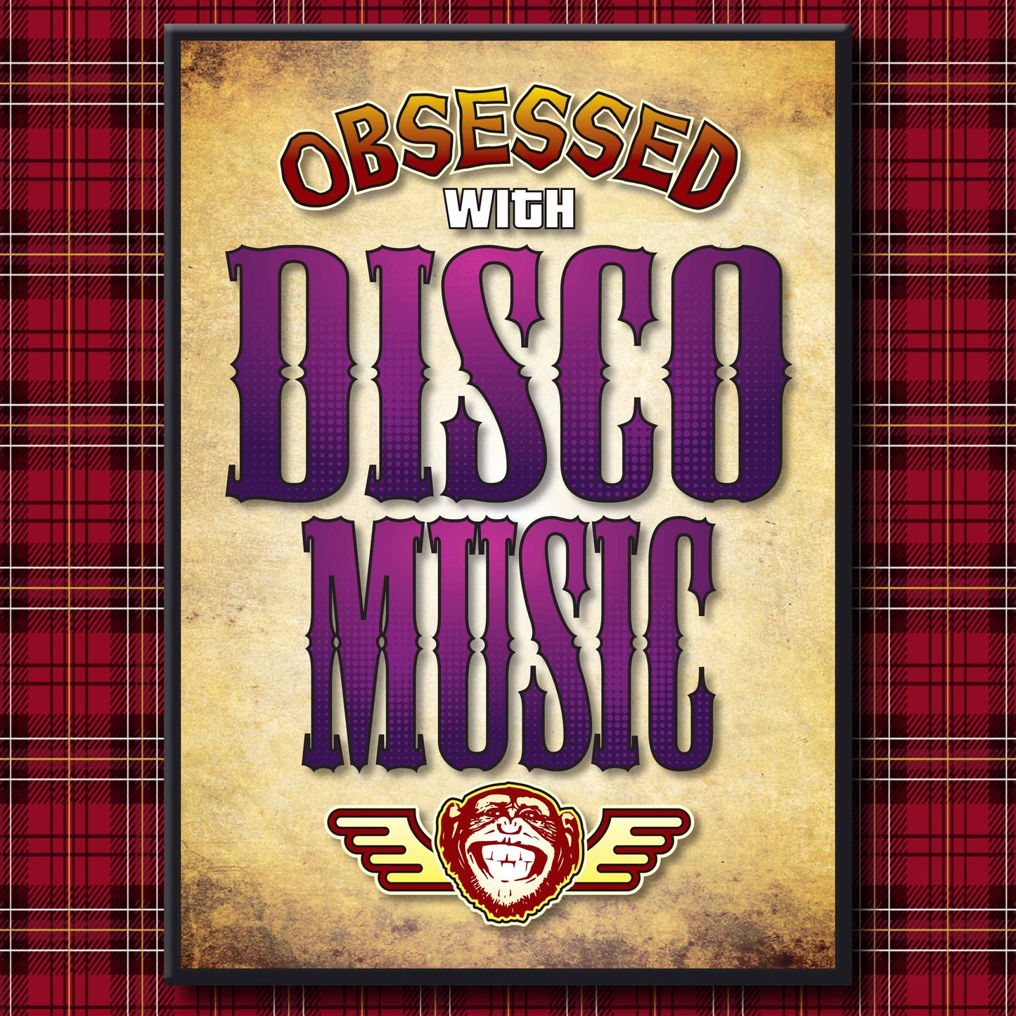 Disco Music - Obsessed Art Poster + Birthday / Greetings Card