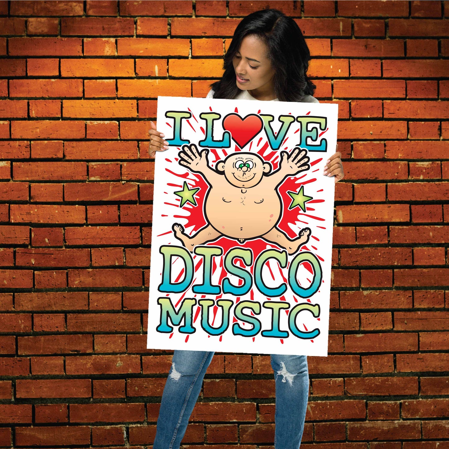 Disco Music 50x70cm Wall Art / Love Music Poster