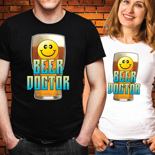 Beer Doctor Funny Slogan Cotton T-Shirt