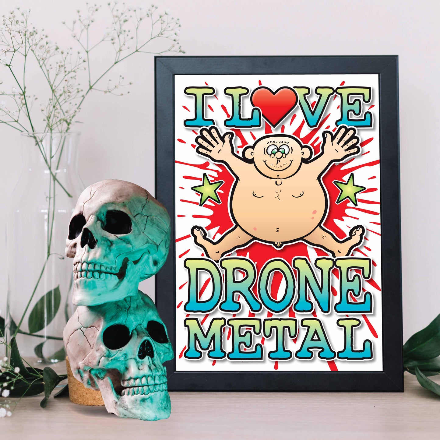Drone Metal Art Print / Love Music Poster / Wall Décor / Rock Guru