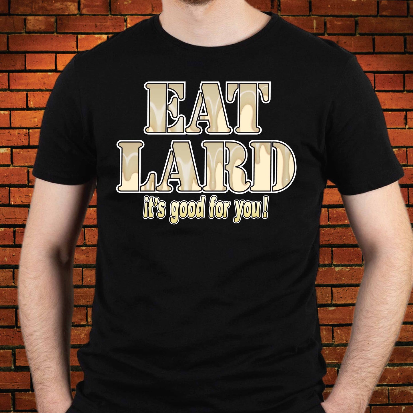 Eat Lard Funny Slogan Cotton T-Shirt