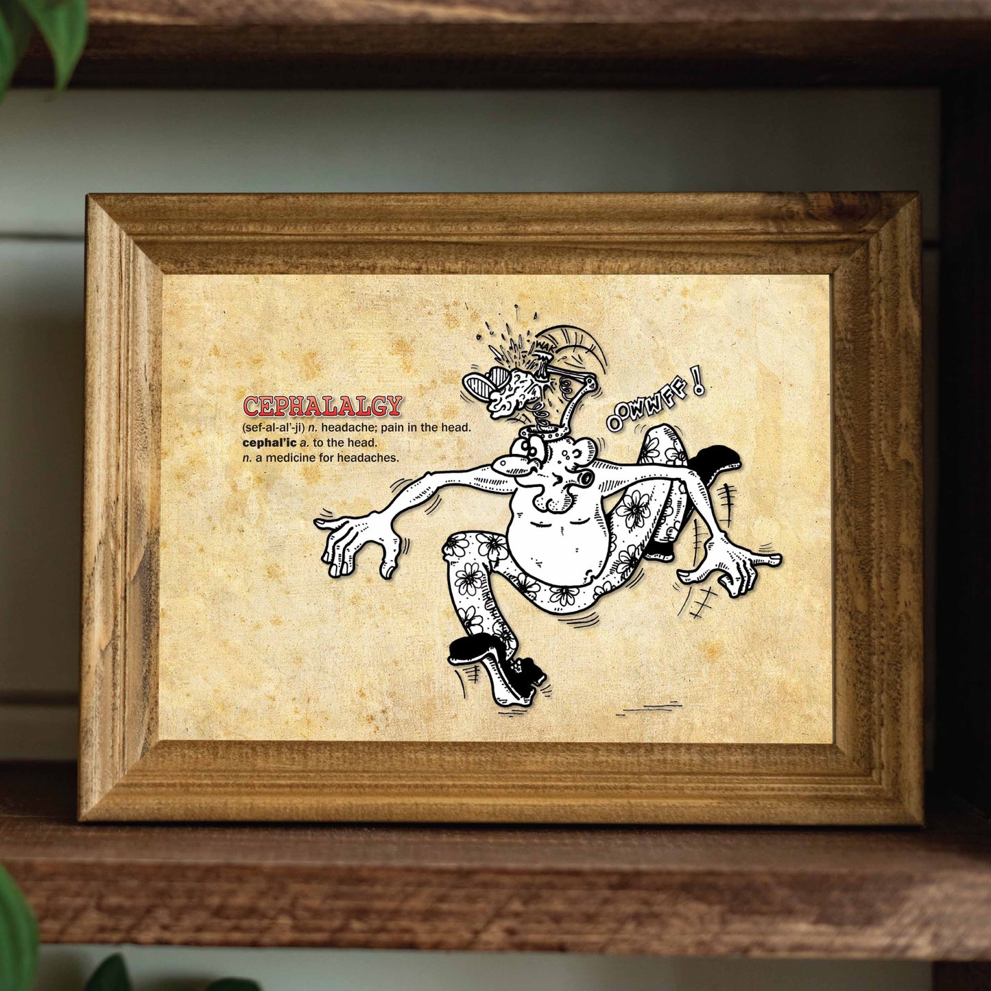 Cephalalgy Cartoon Art Print