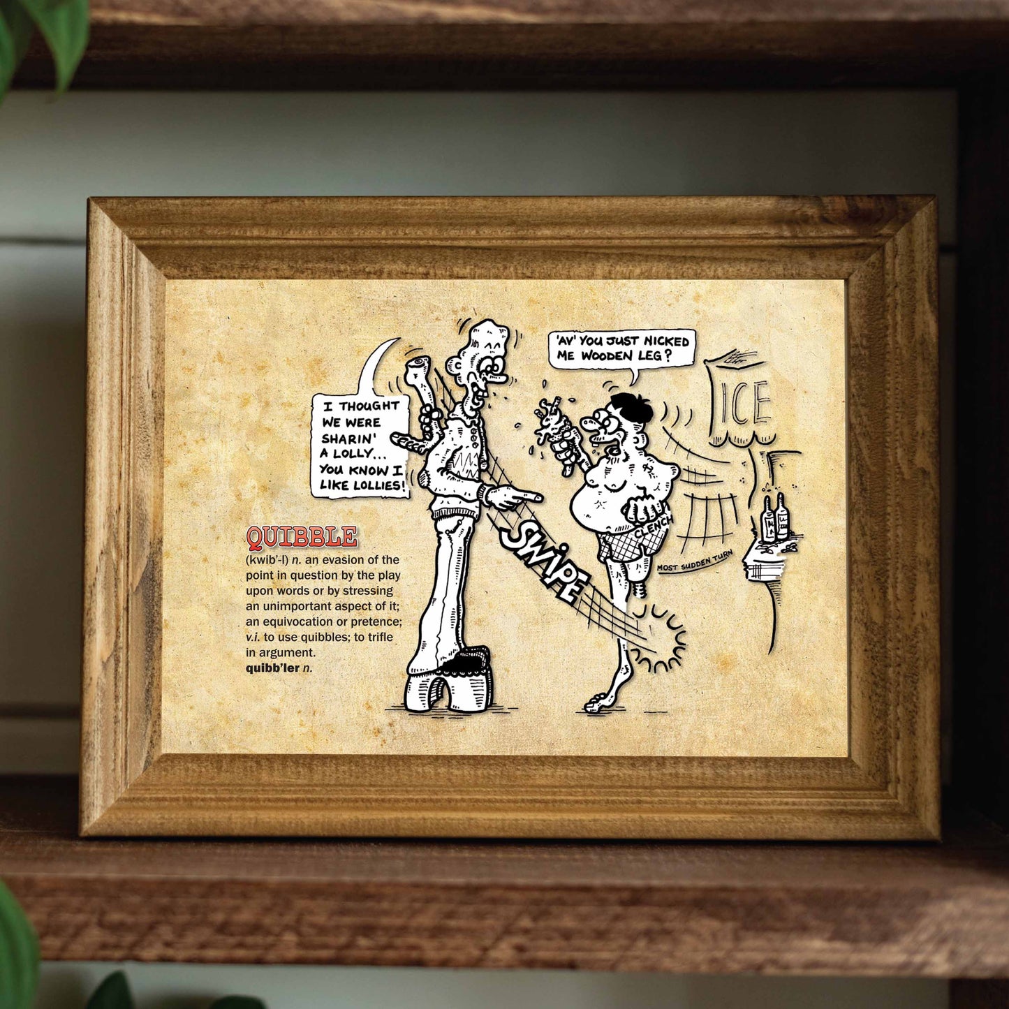 Quibble Cartoon Art Print