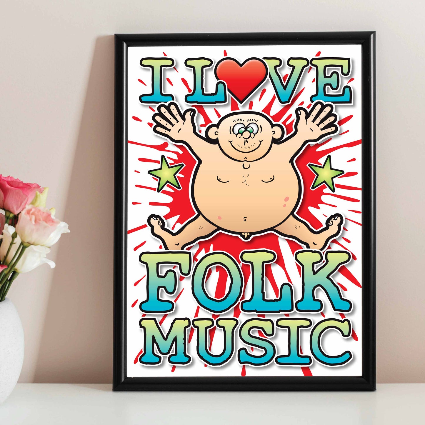 Folk Music Art Print / Love Music Poster / Wall Décor / Rock Guru