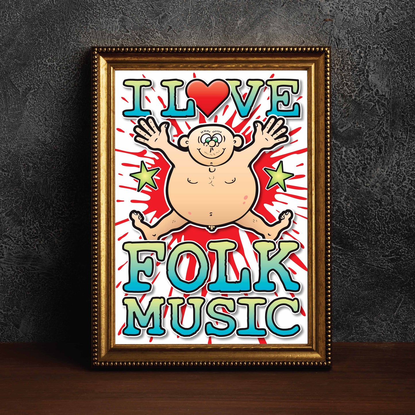 Folk Music Art Print / Love Music Poster / Wall Décor / Rock Guru