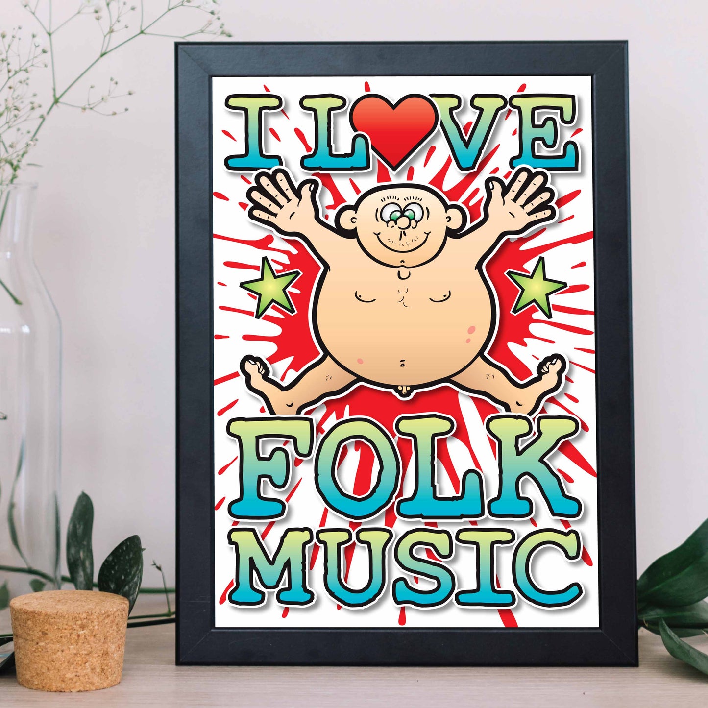 Folk Music Art Print / Love Music Poster / Wall Décor / Rock Guru