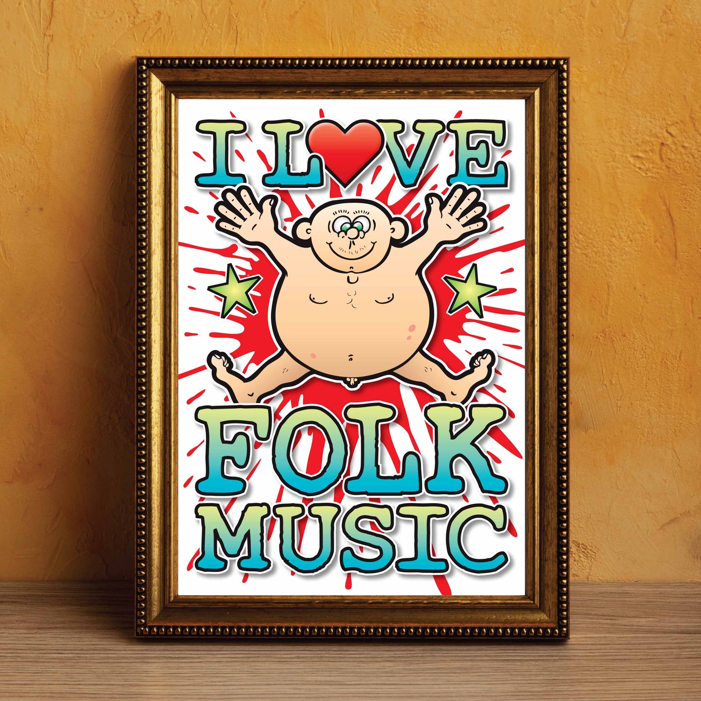 Folk Music Art Print / Love Music Poster / Wall Décor / Rock Guru