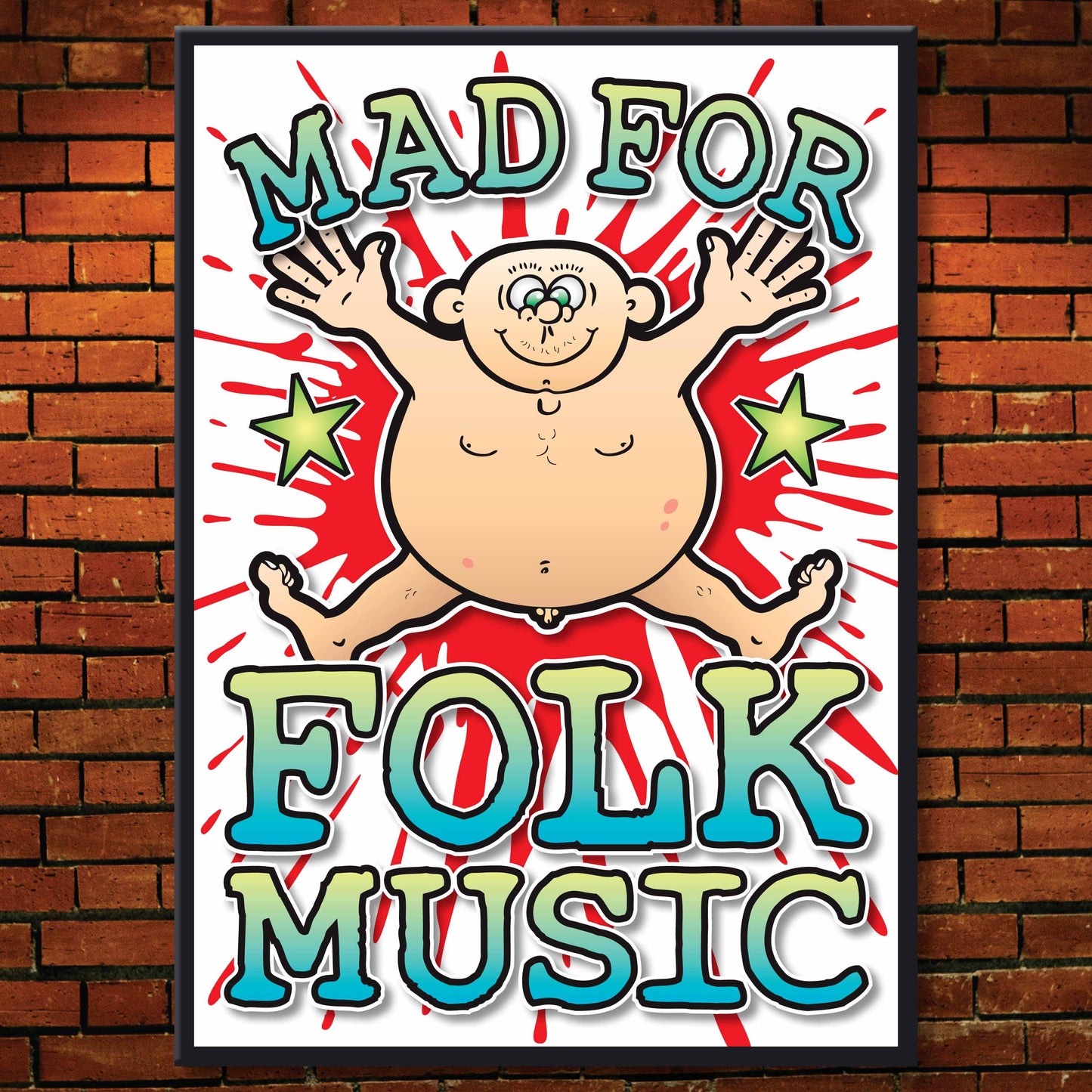 Folk Music Art Print / Mad For Music Poster / Wall Décor