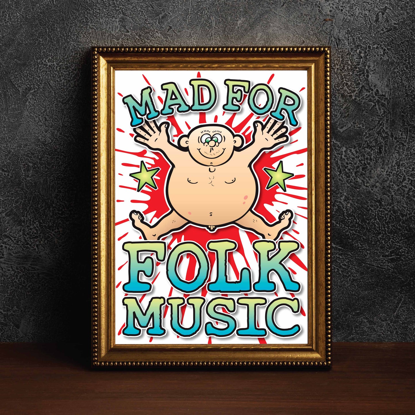 Folk Music Art Print / Mad For Music Poster / Wall Décor