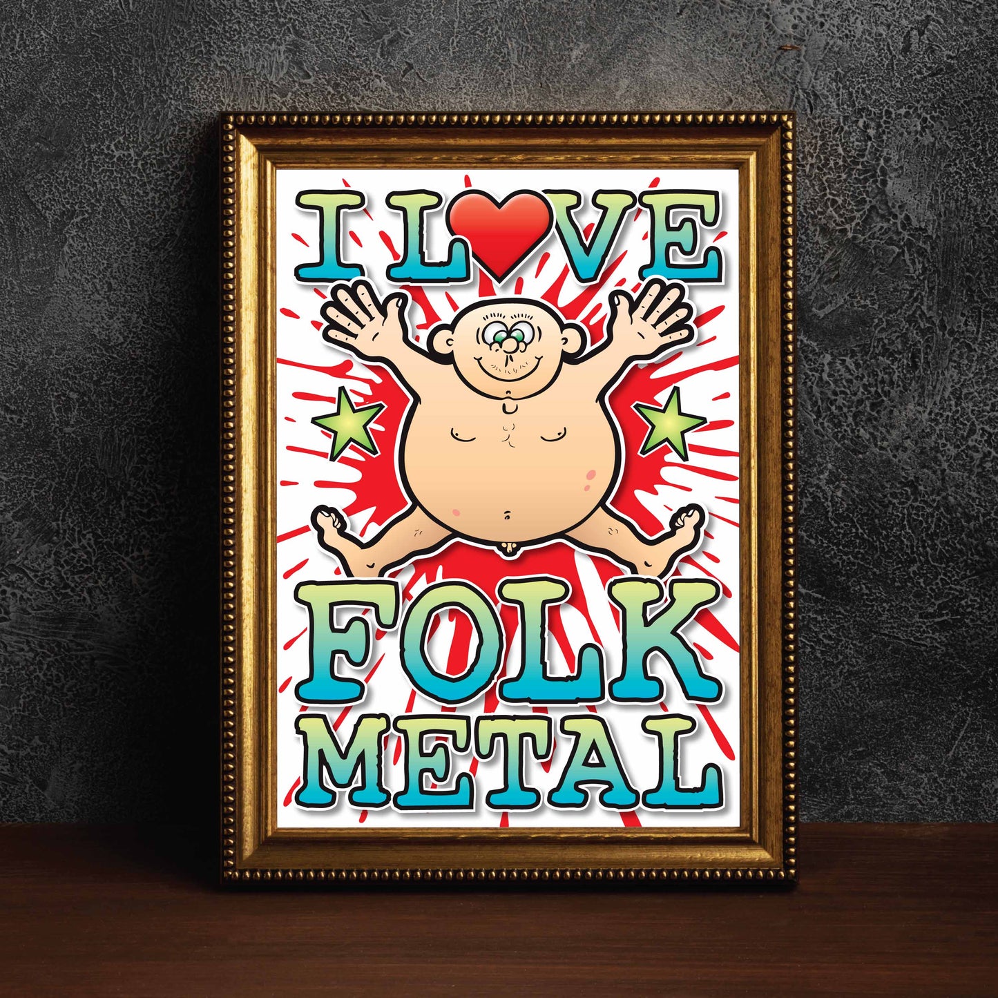 Folk Metal Art Print / Love Music Poster / Wall Décor / Rock Guru
